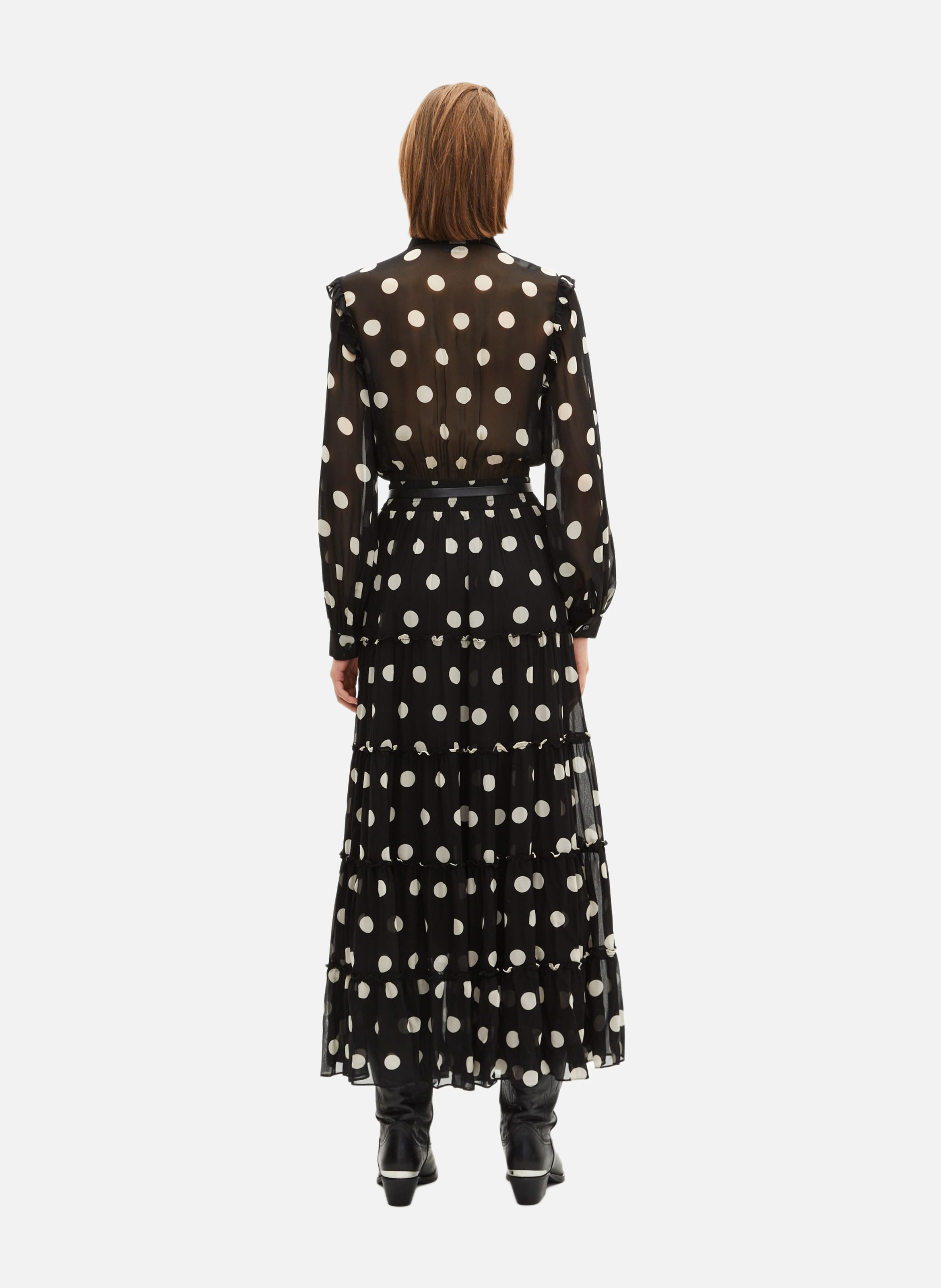 Spotted long dress THE KOOPLES Black