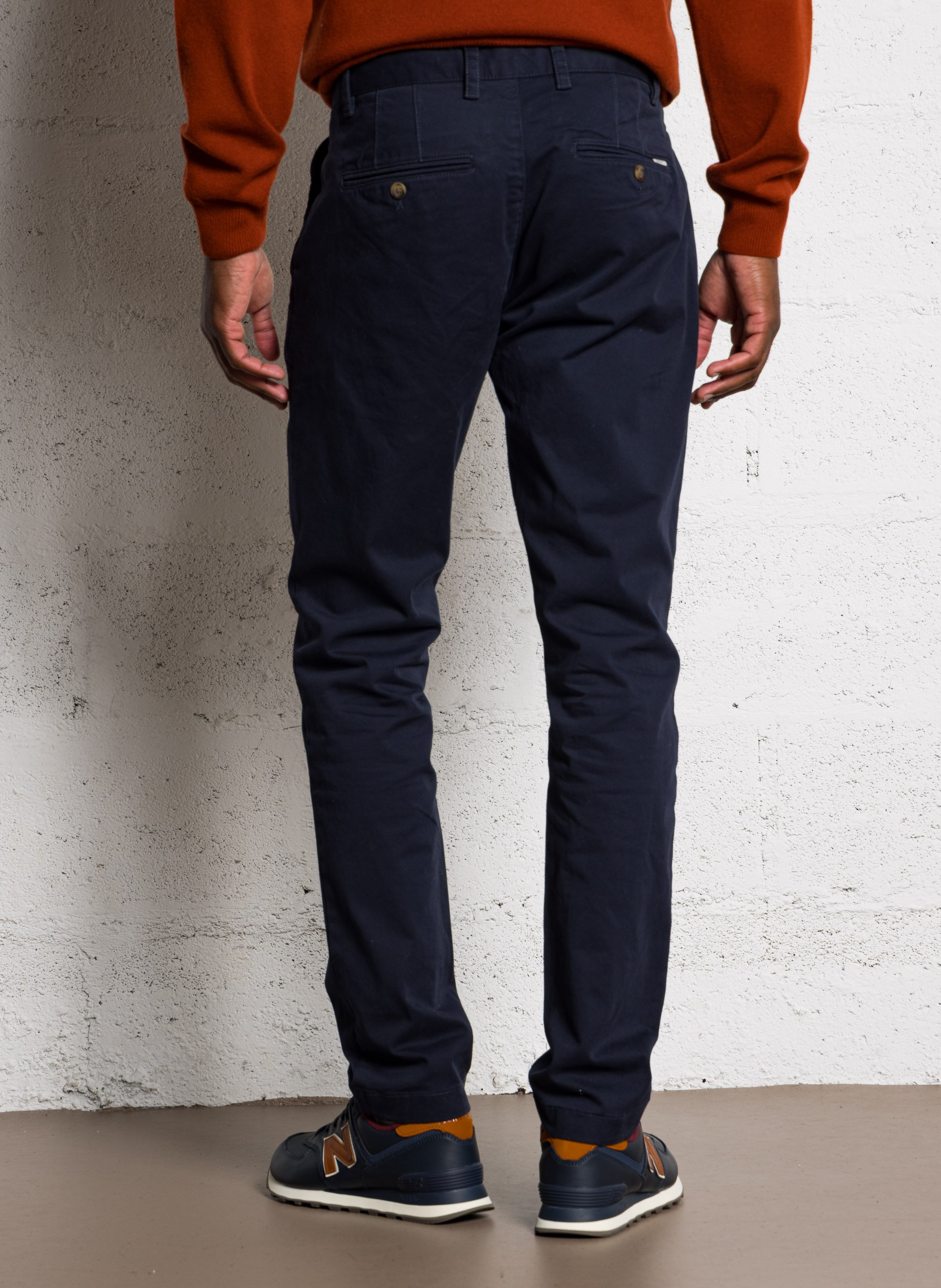 Straight cotton trousers GANT Blue