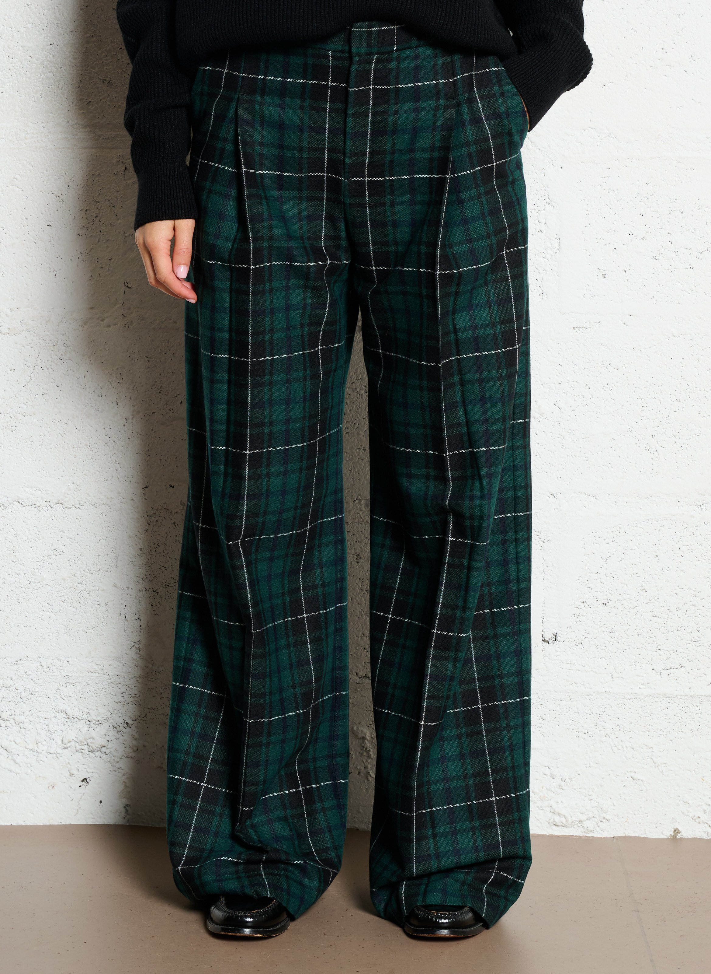 Azawood high-waisted wide-leg trousers IKKS Green