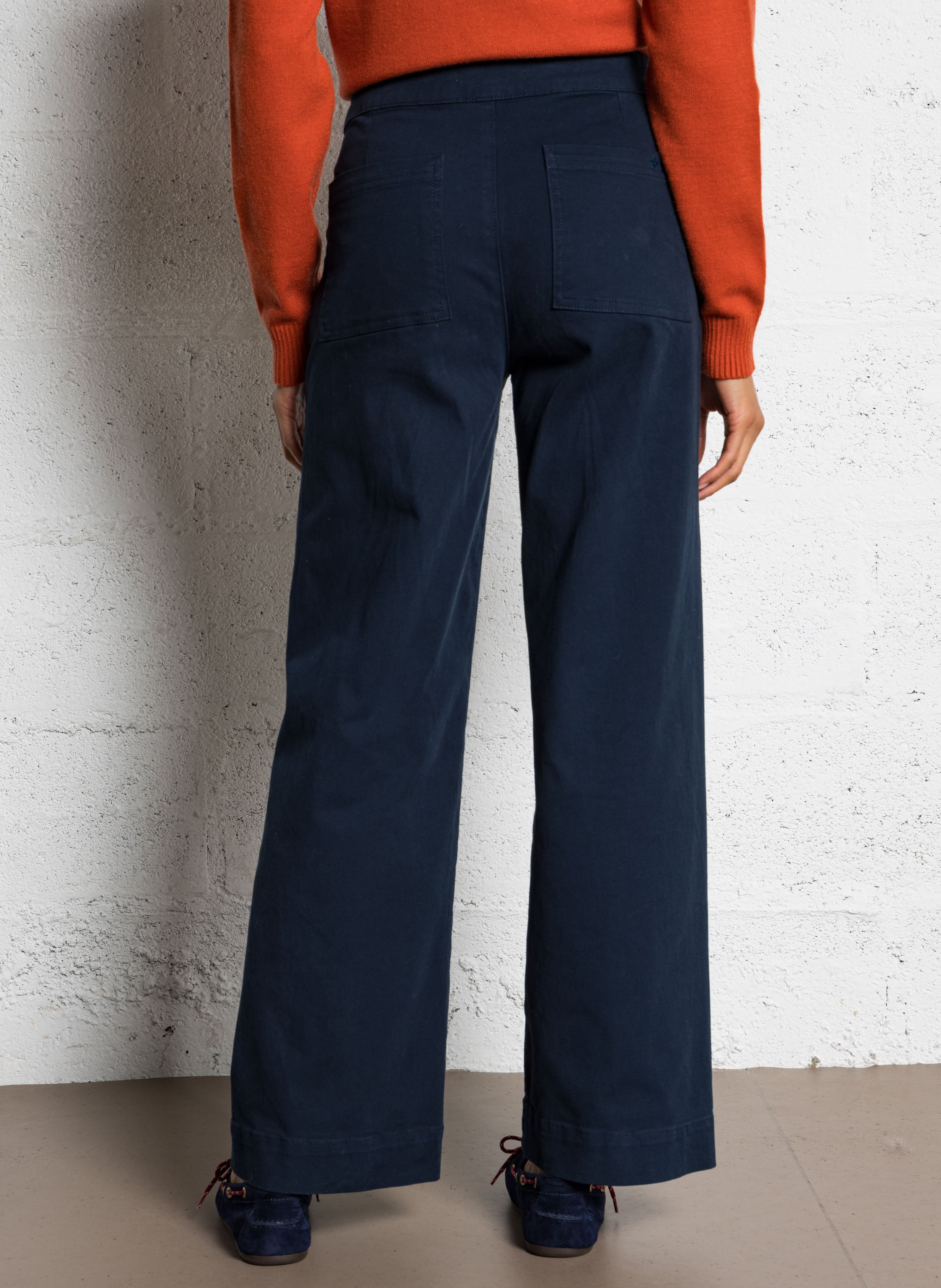 Pantalon large en coton mélangé SUD EXPRESS Bleu