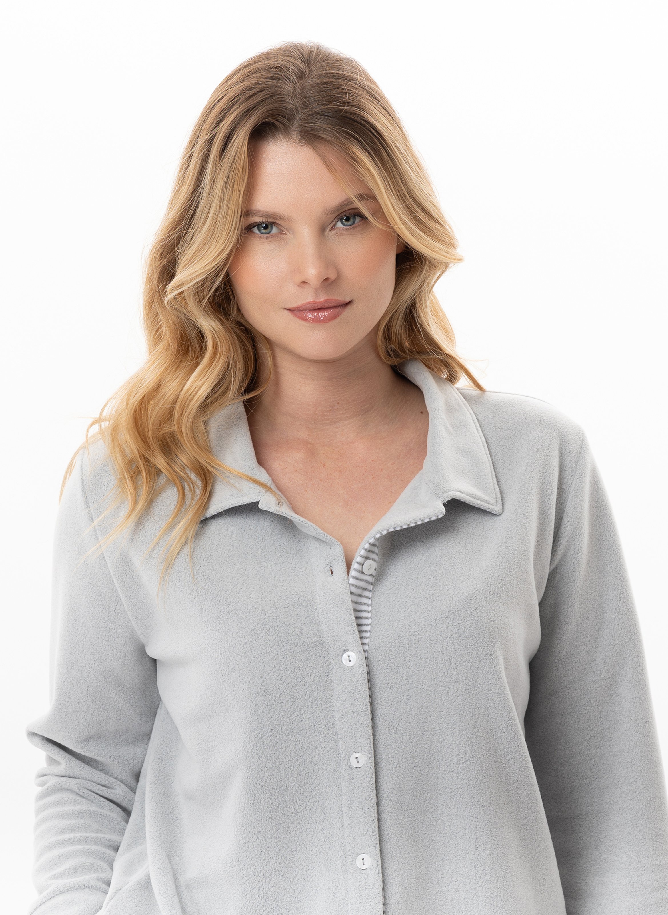 Buttoned micropolar homewear set LE CHAT Grey