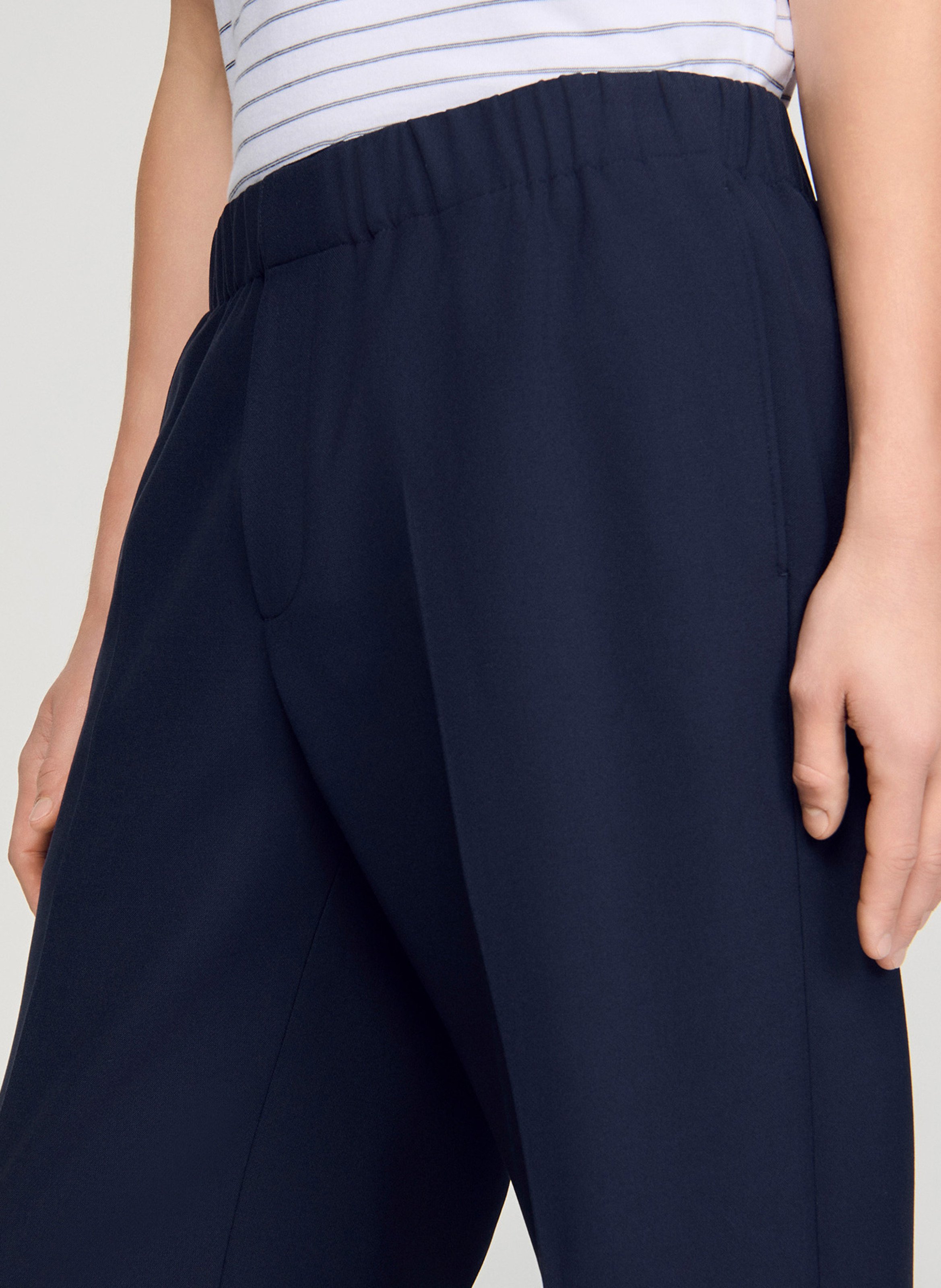 Wijde broek van jersey Blauw