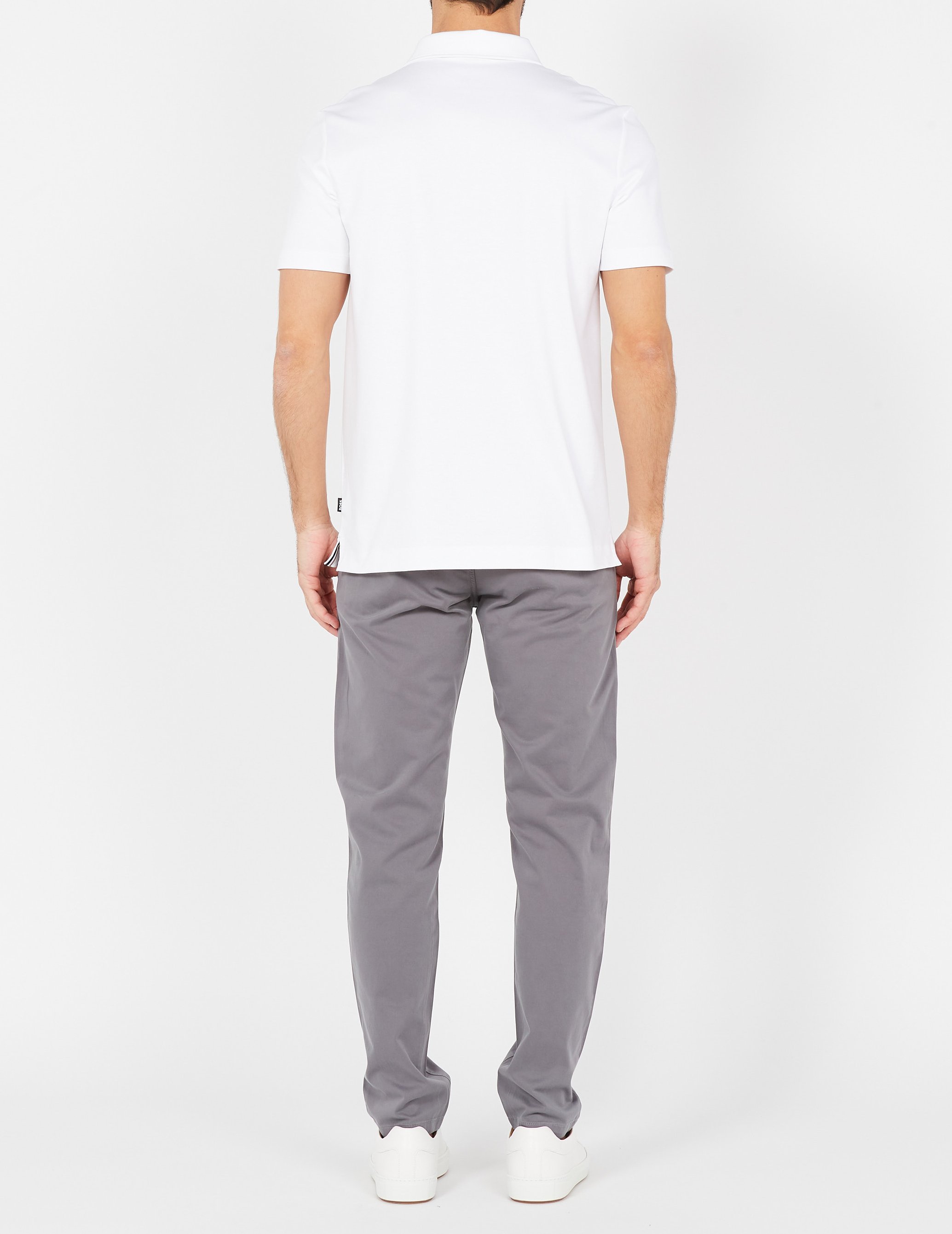 Slim-fit cotton polo shirt BOSS White