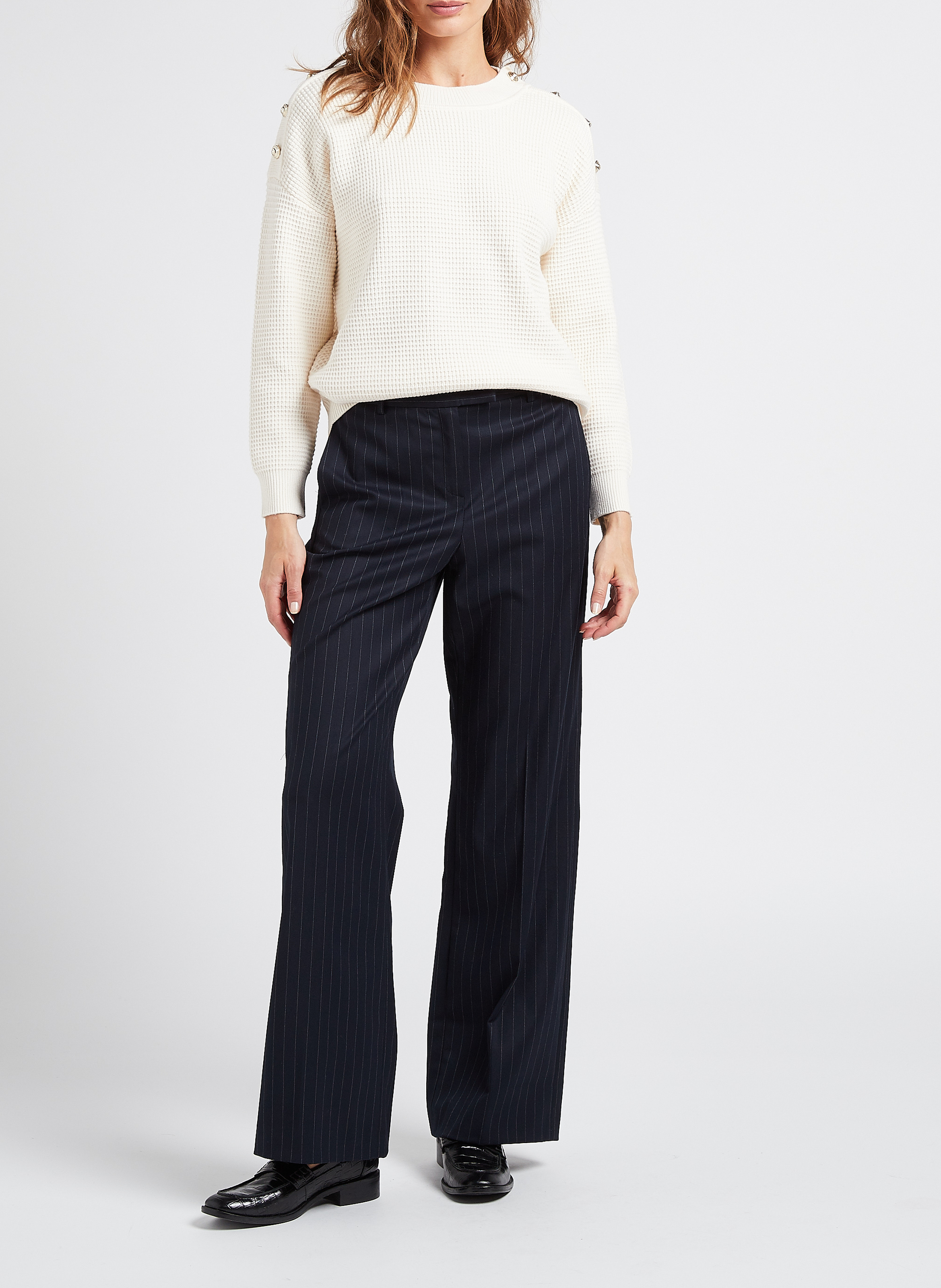 High-waisted wide-leg trousers MAISON 123 Blue