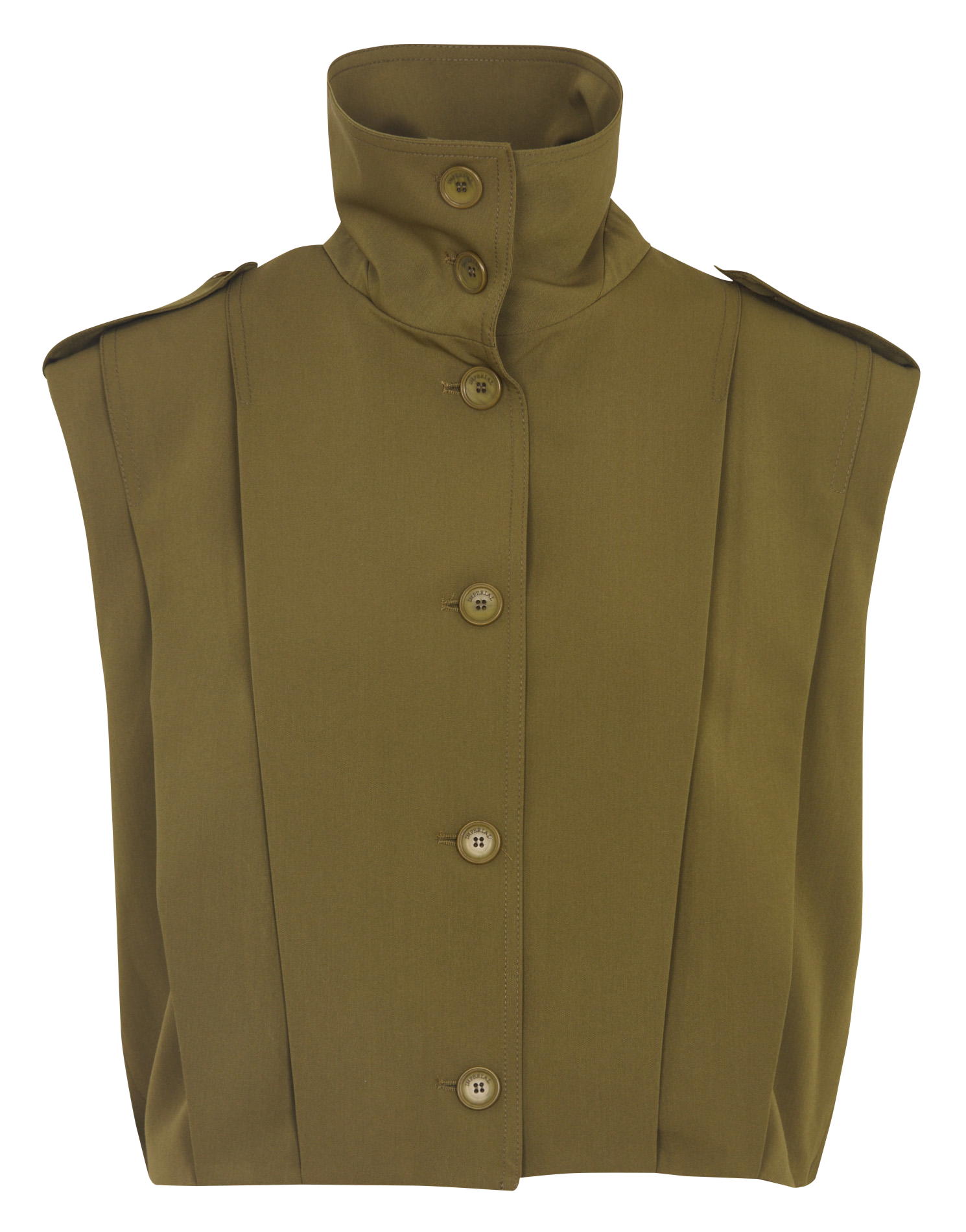 Oversized classic collar vest IMPERIAL Green