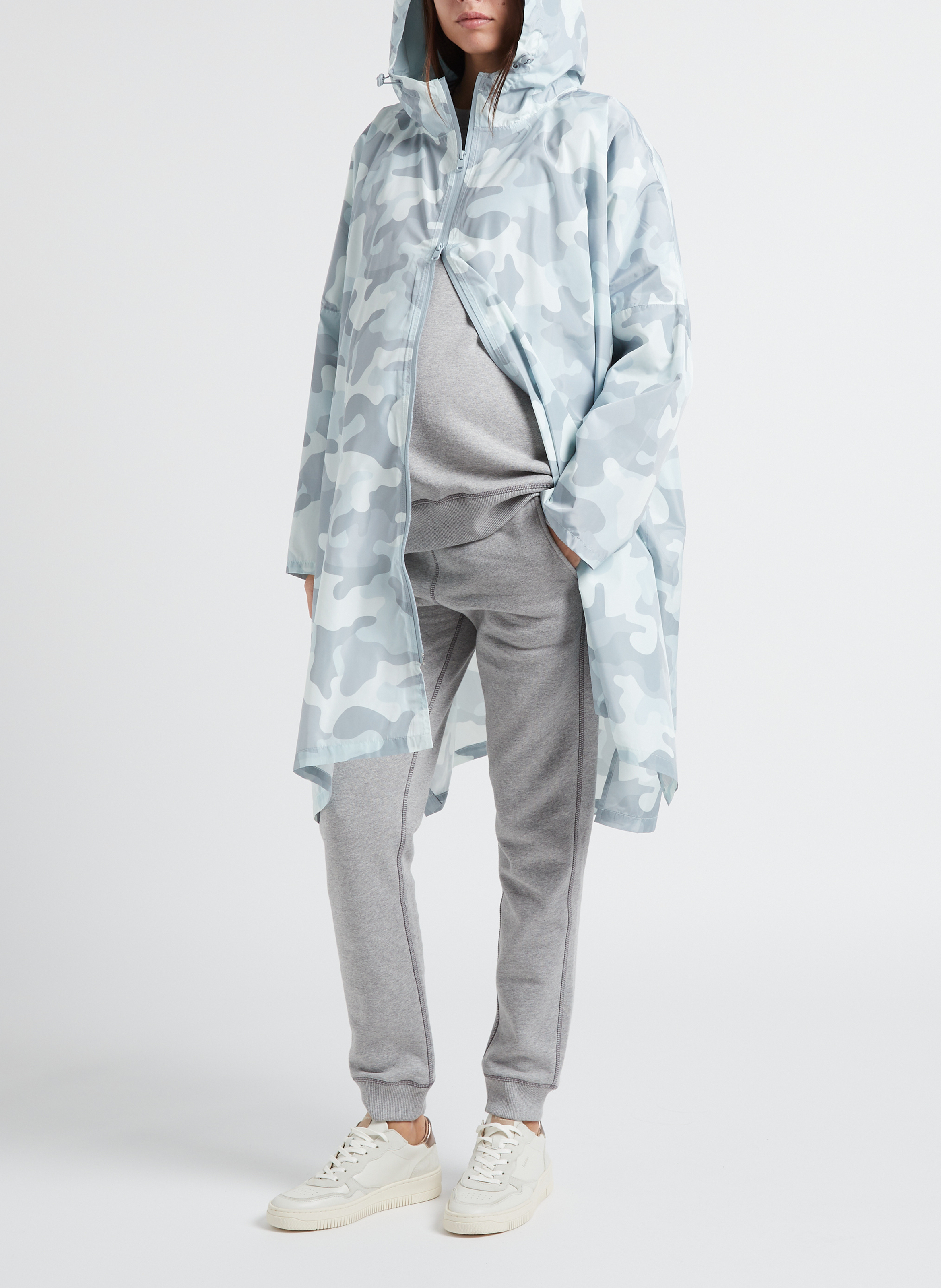 Coupe-vent imprimé à capuche  SERAPHINE Gris