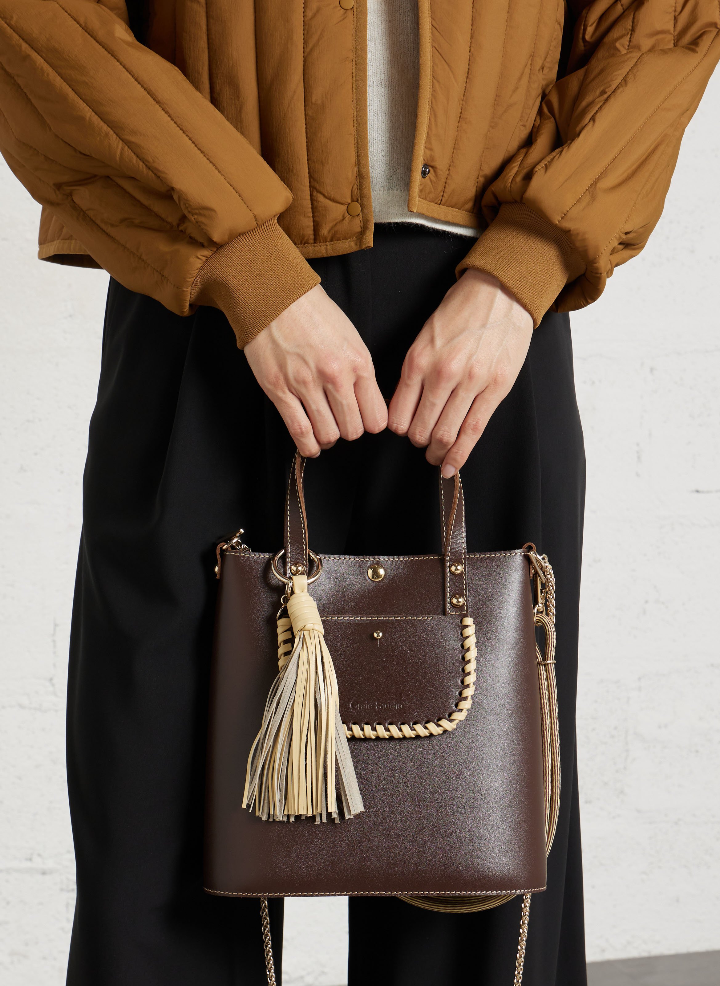 A-line leather skirt CRAIE STUDIO Brown