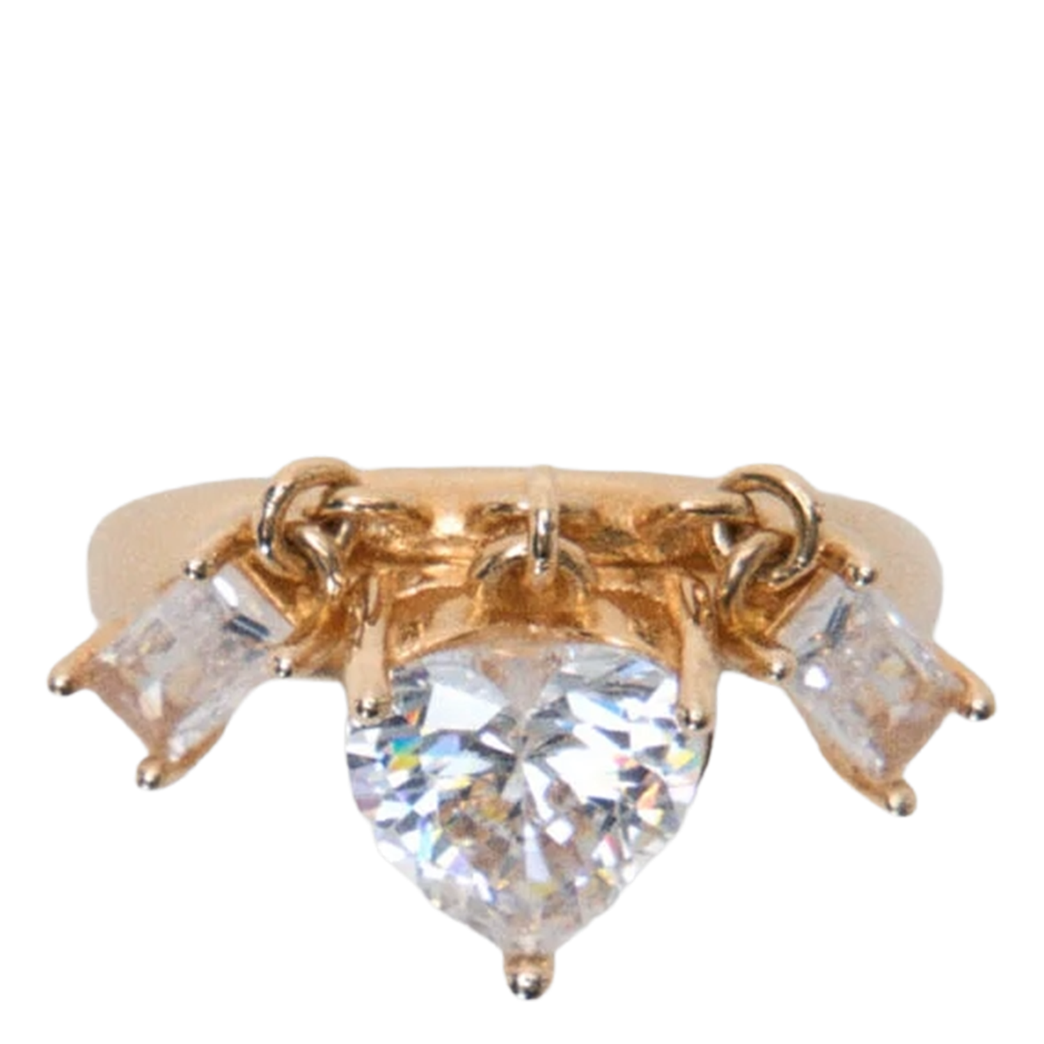 Ring met strass van messing MAJE Goudkleurig