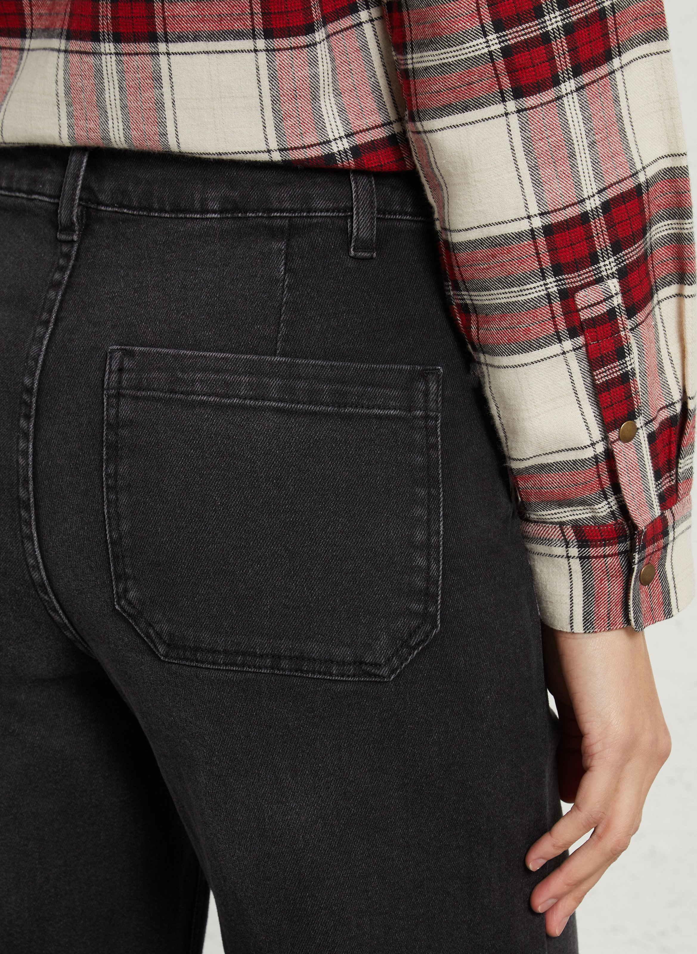 Hohe Taille Wide Leg Jeans mit Taschen MAISON 123 Schwarz