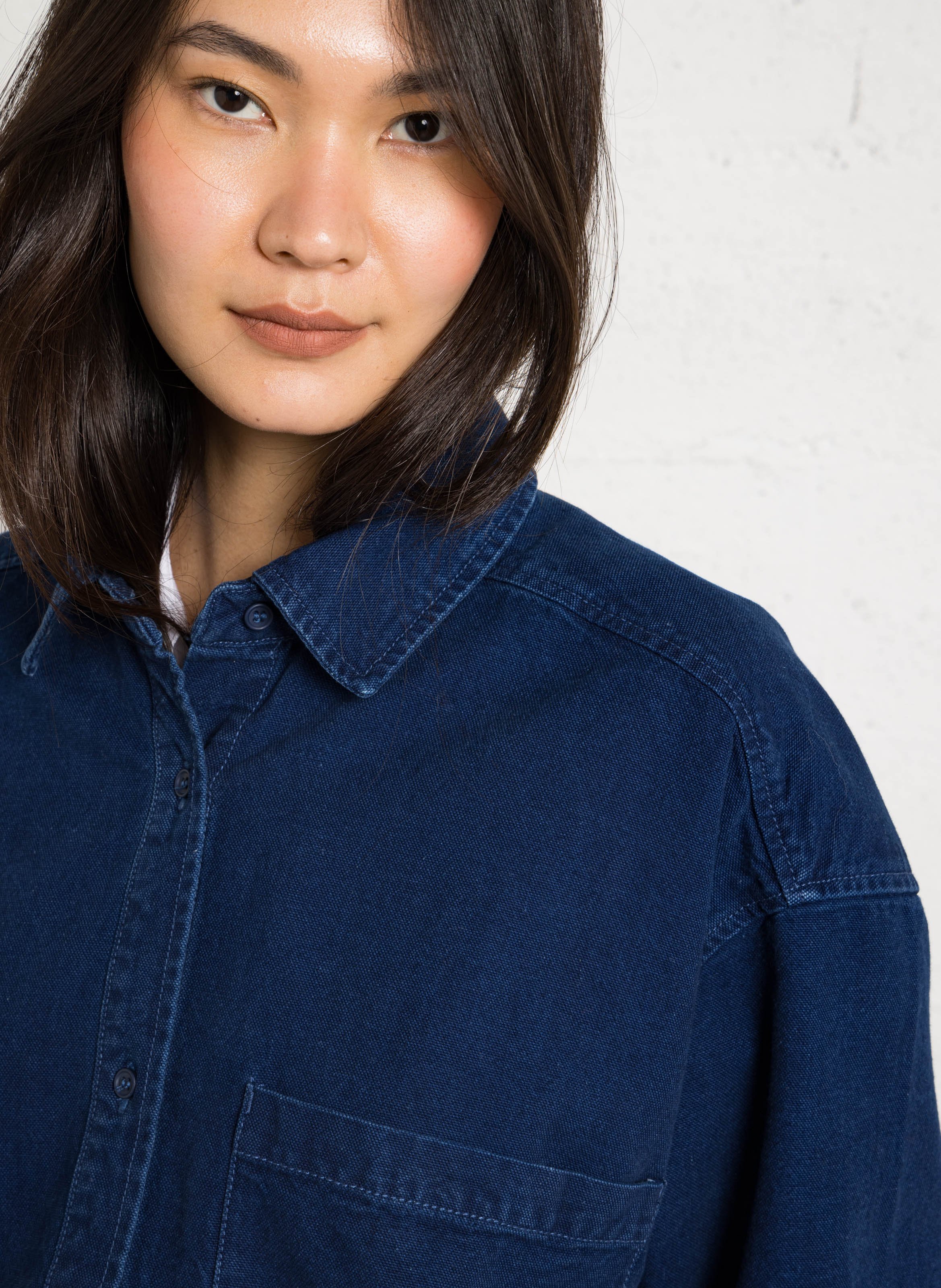 Chemise oversize boutonnée en denim AMERICAN VINTAGE Bleu