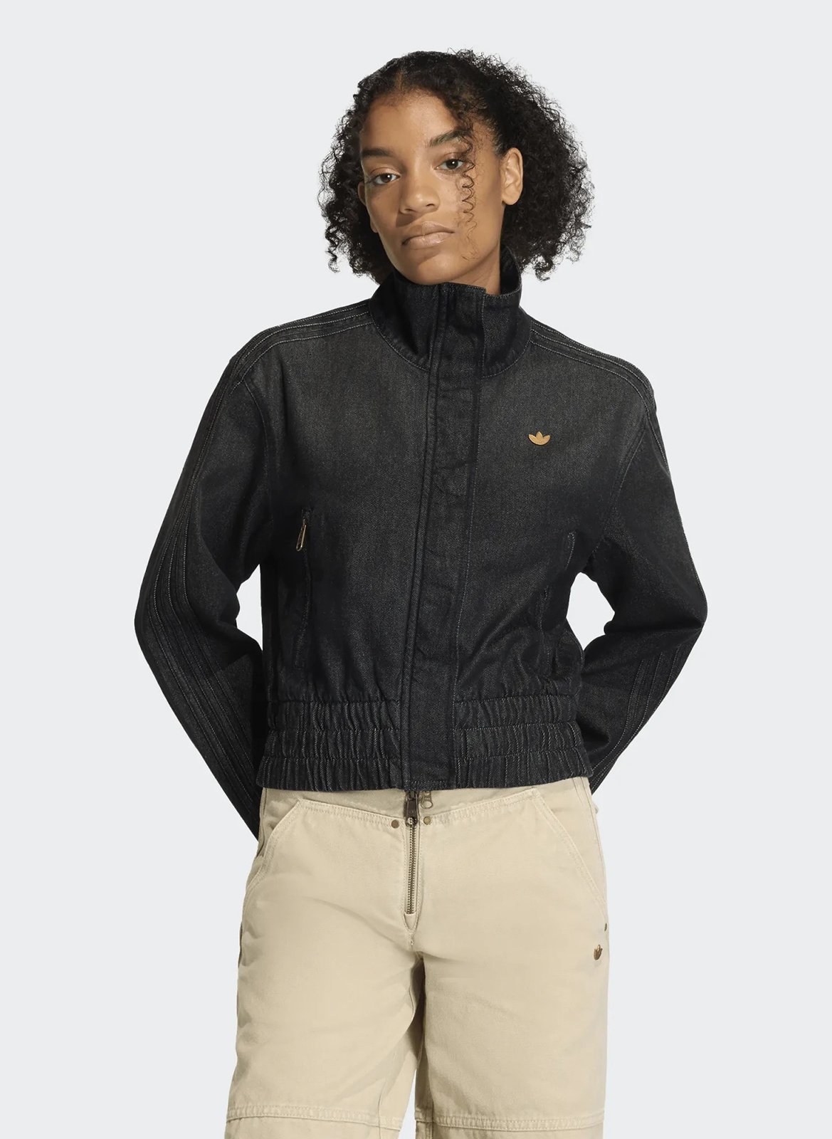 Gerade geschnittene Jeansjacke aus Baumwolle ADIDAS Schwarz