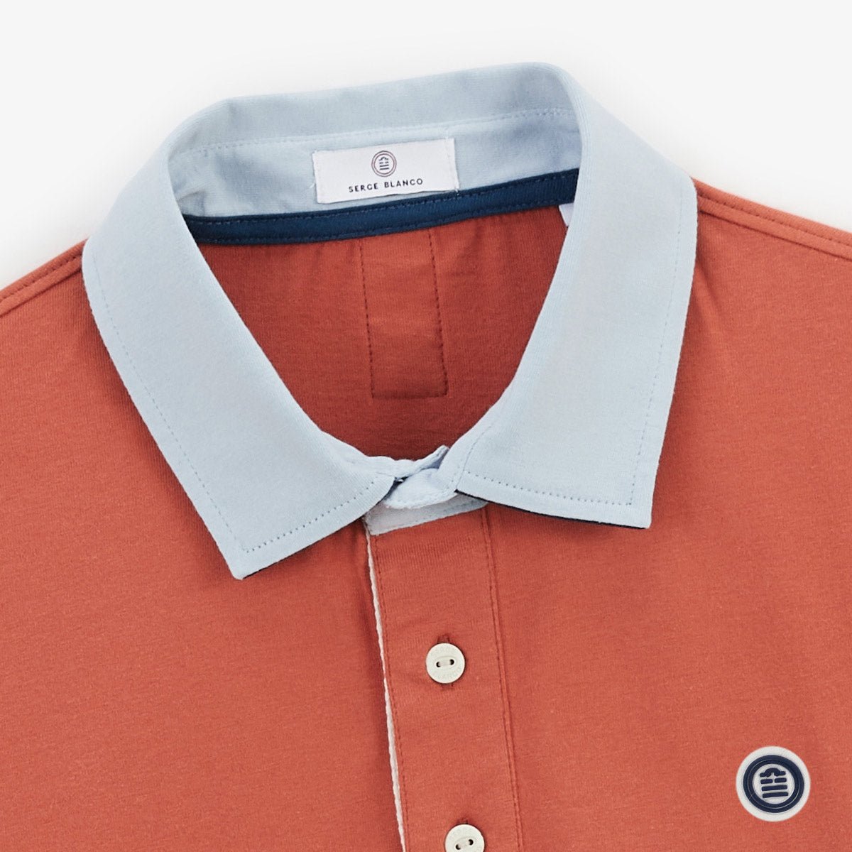 Short-sleeve cotton jersey polo 15 sleeve SERGE BLANCO Orange