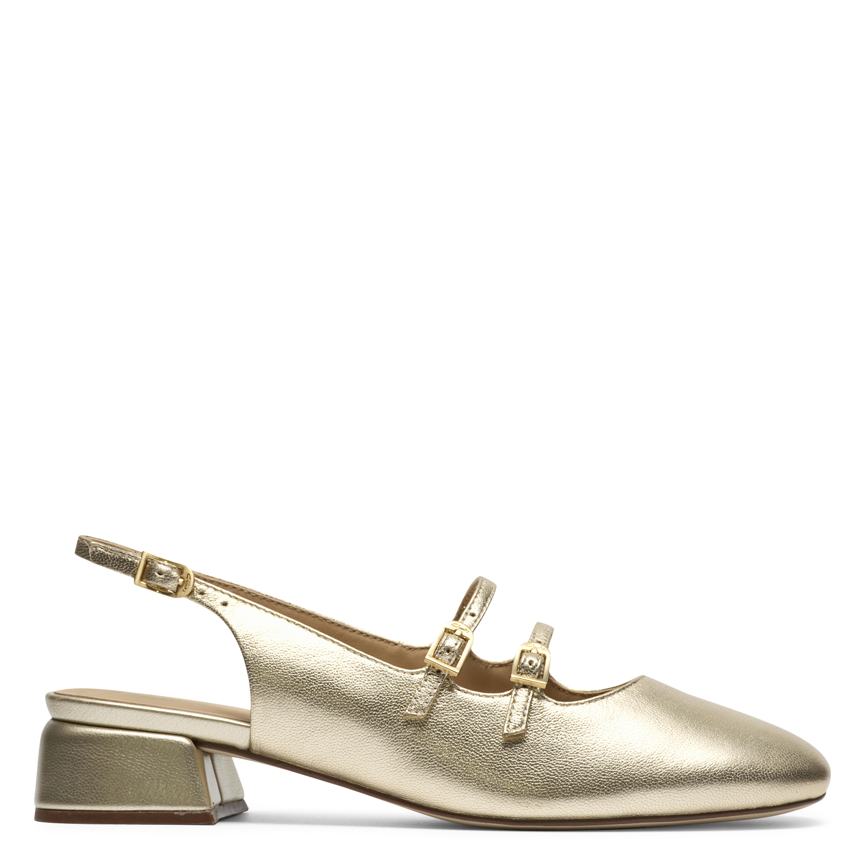 Metallic leather slingbacks CLARKS Golden