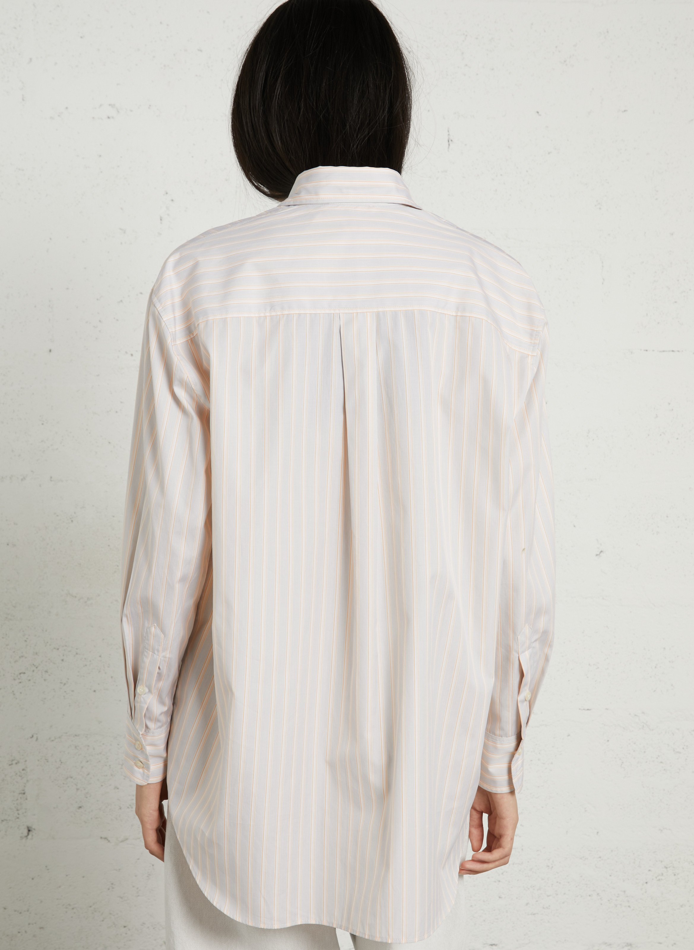 Gestreifte Bluse mit klassischem Kragen SOEUR Orange