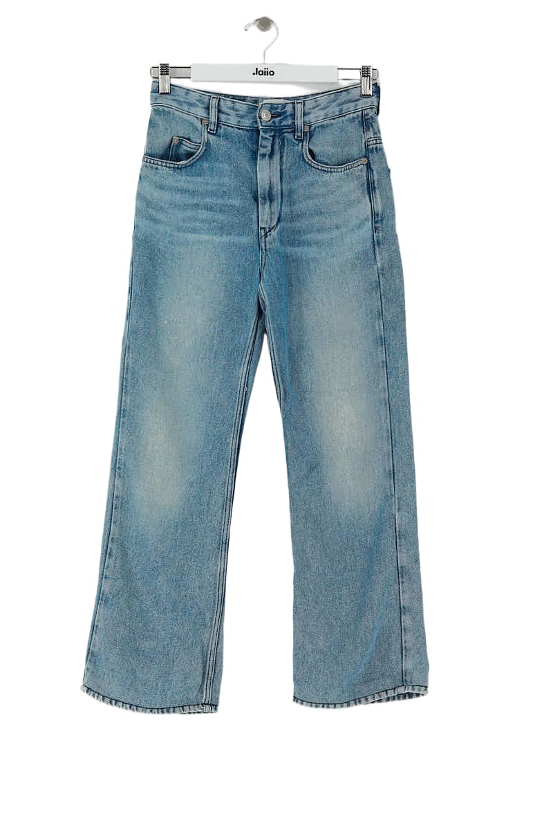 Straight cotton-blend pants ISABEL MARANT - Seconde Main Blue