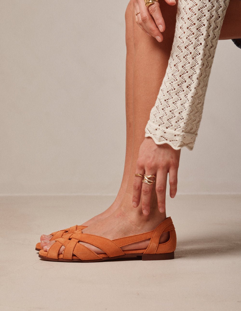 Faux leather sandals ODAJE Orange