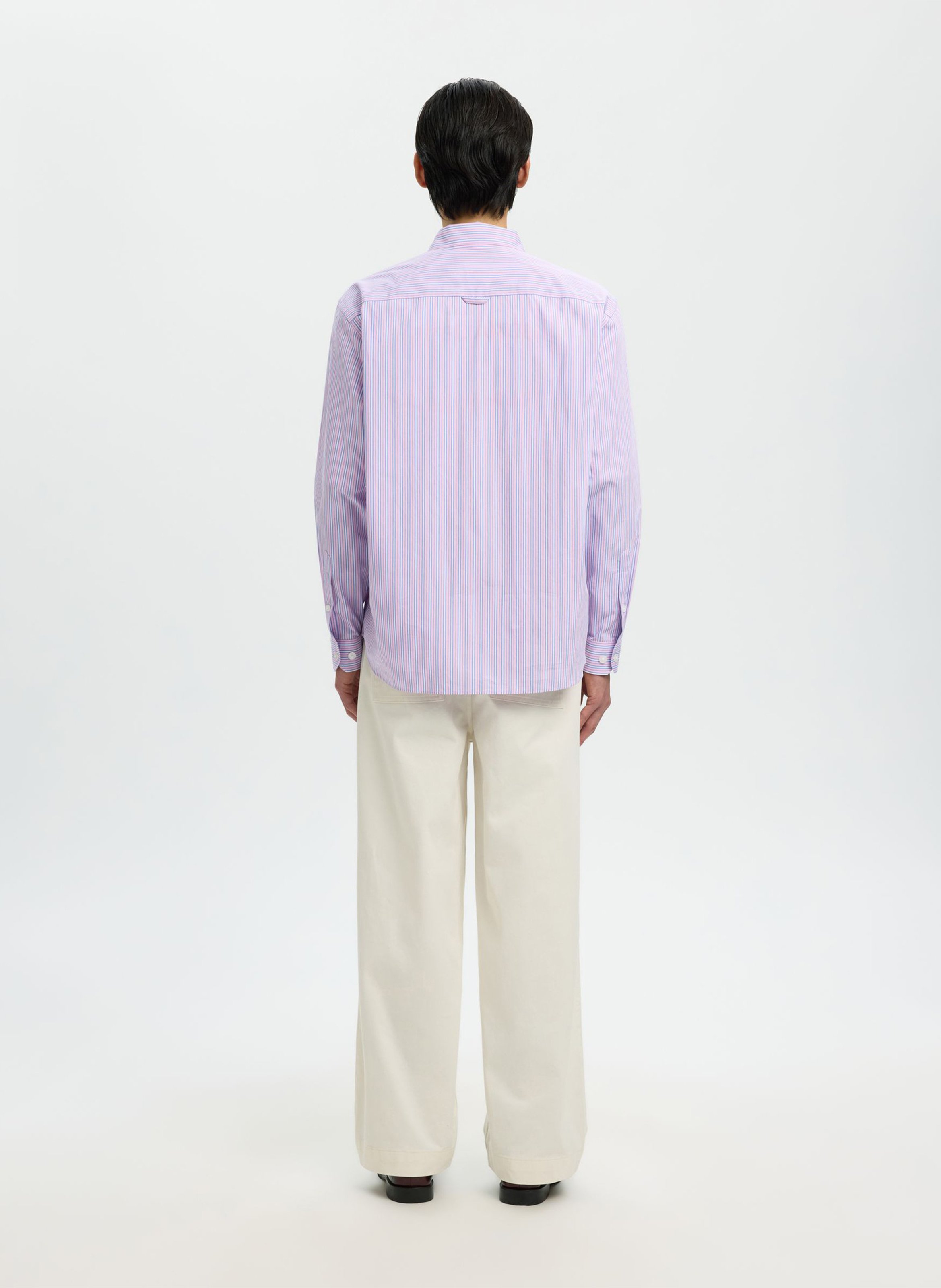 Chemise col classique à rayures SELECTED Rose