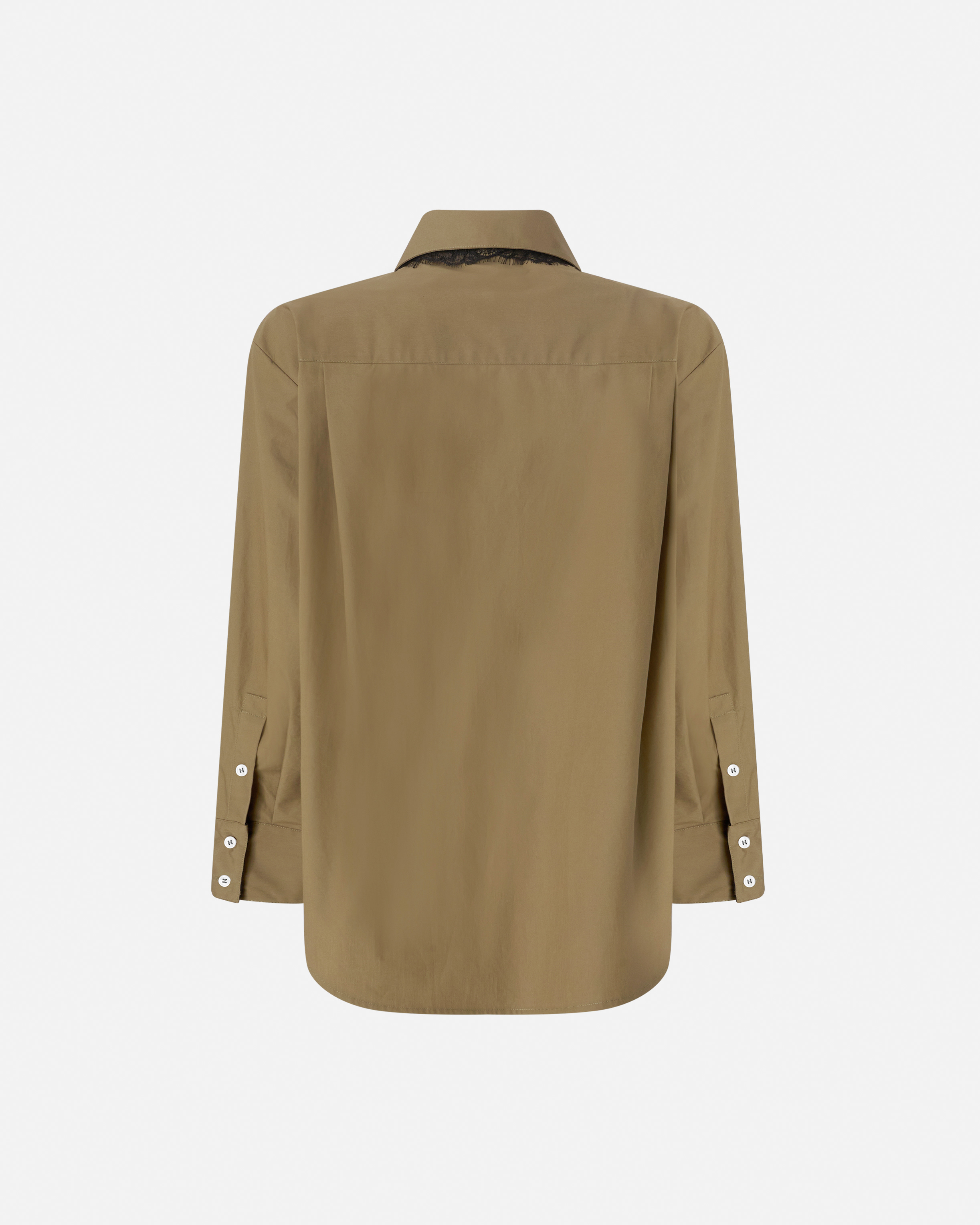 Poplin shirt with lace details PINKO Green