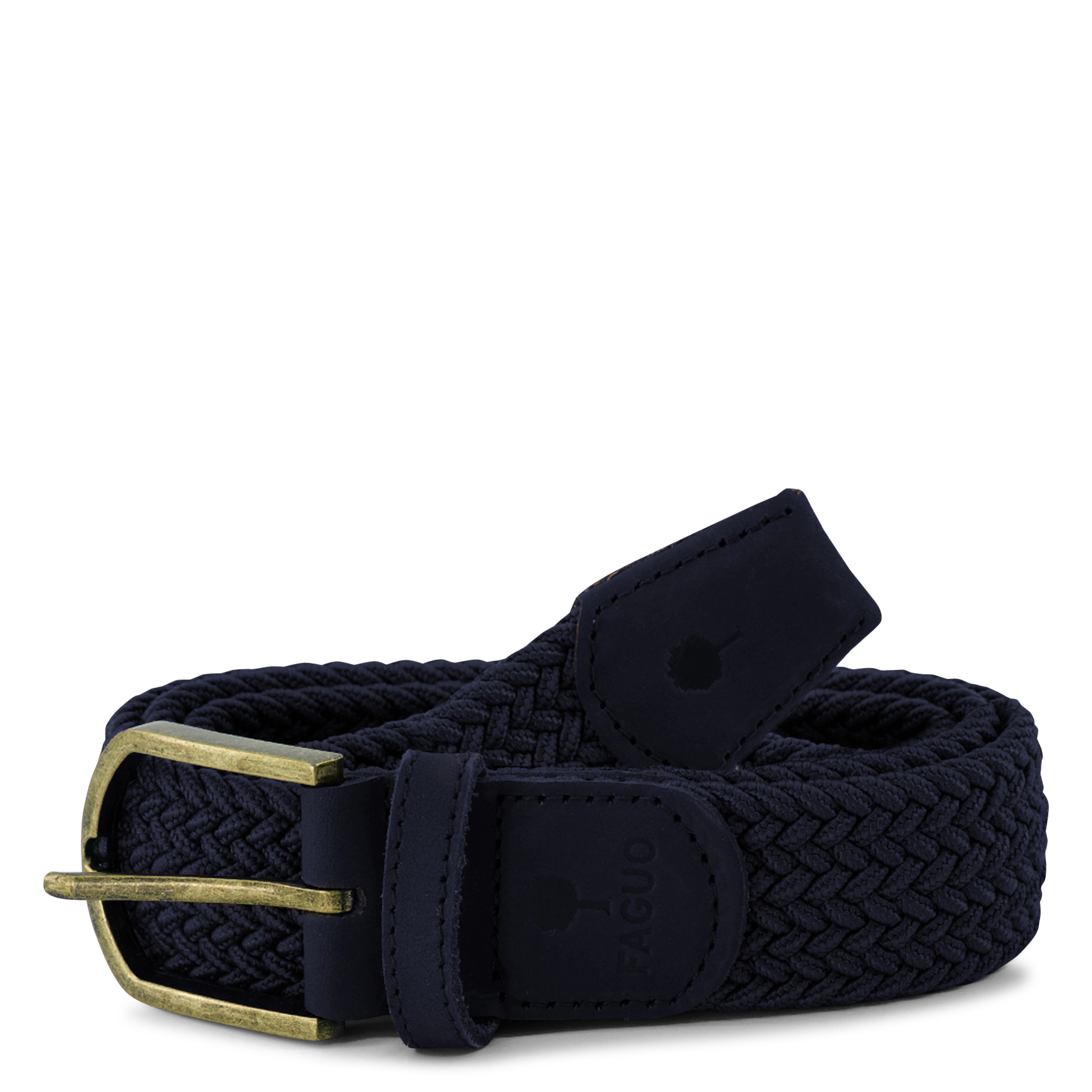 Gevlochten effen gesp riem FAGUO Blauw