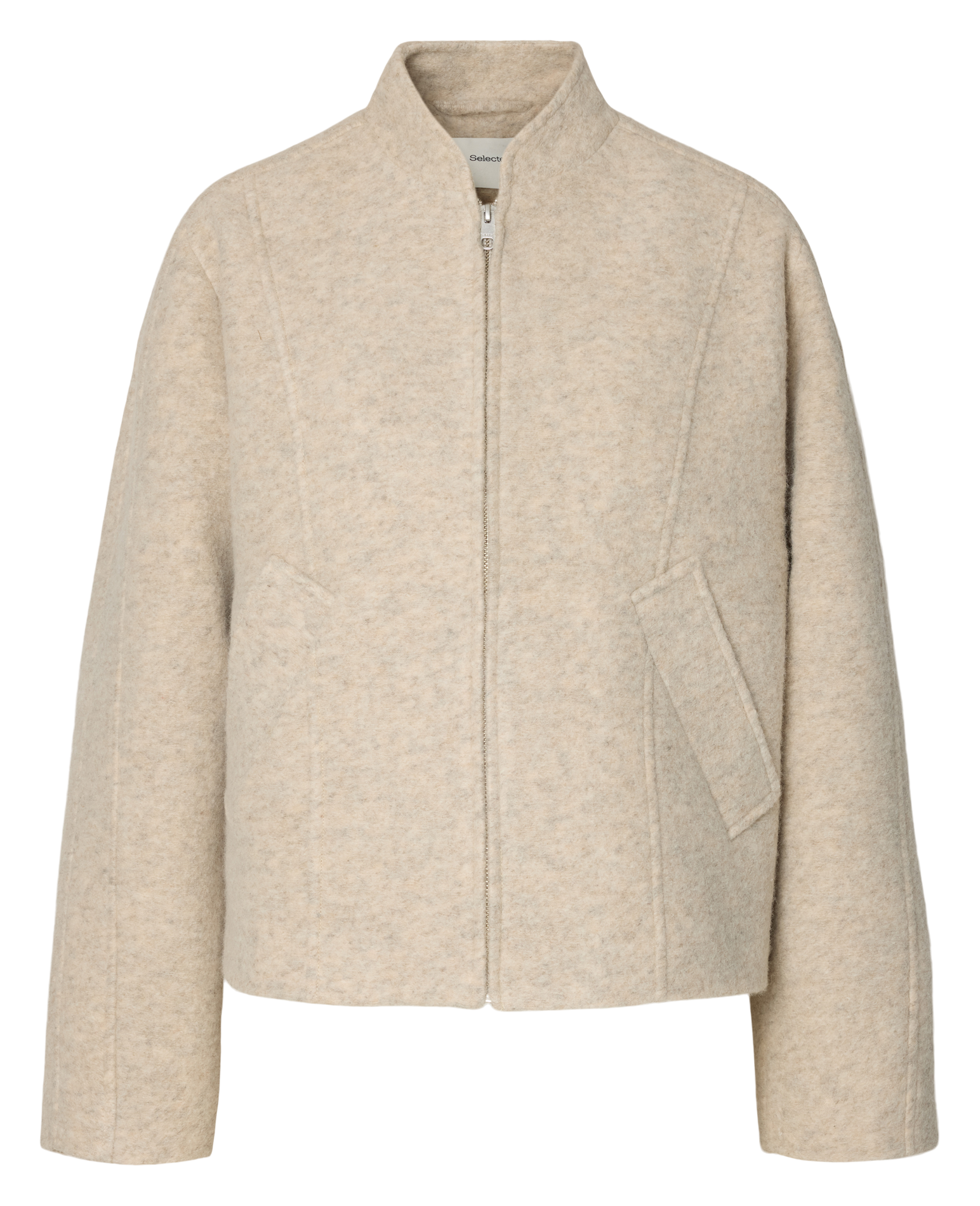 Veste oversize en laine recyclée mélangée SELECTED Beige