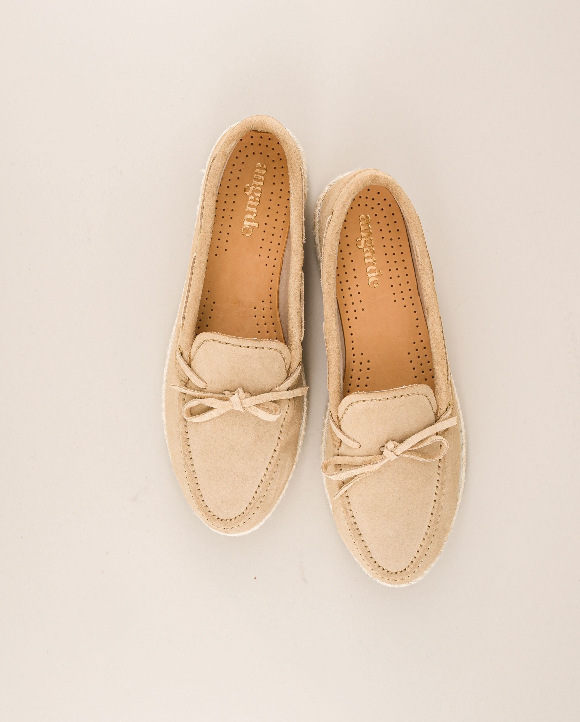 Betty women's beige leather boat moccasin ANGARDE Beige