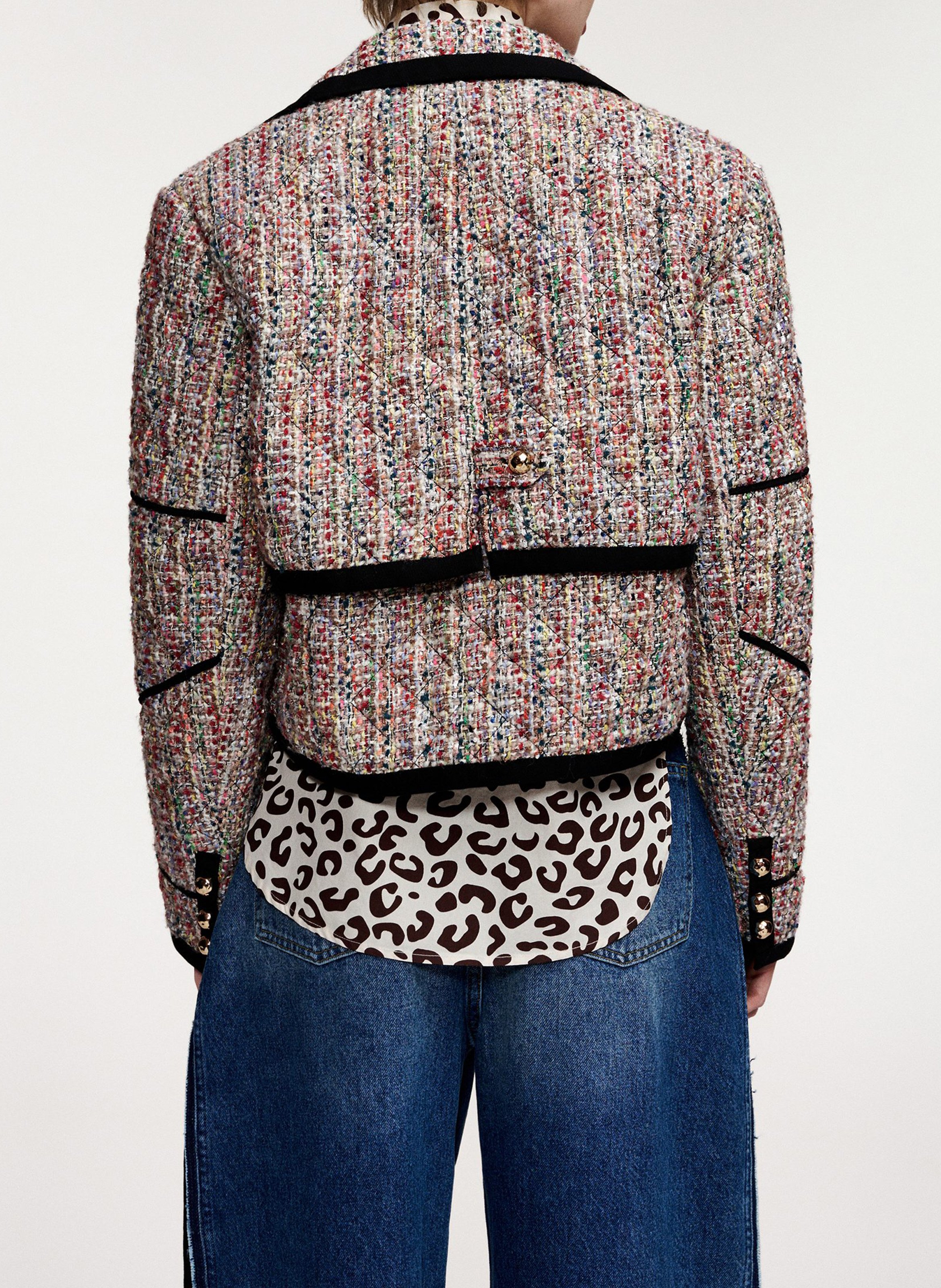 Straight blazer with tailored collar in tweed effect. ESSENTIEL ANTWERP Multicolored