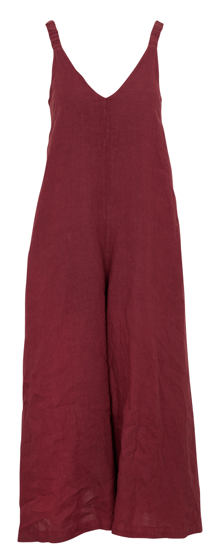 Combinaison pantalon unie en lin LA FEE MARABOUTEE Marron