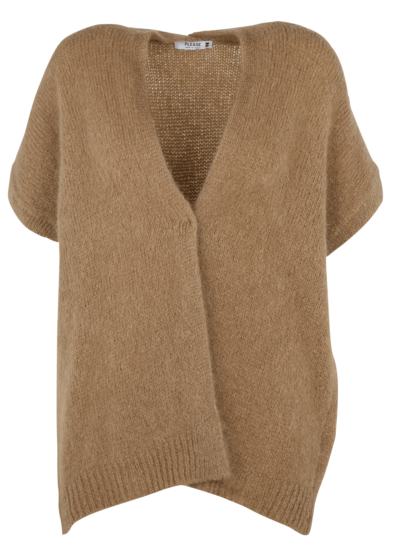 Mouwloos vest | wolblend PLEASE Bruin