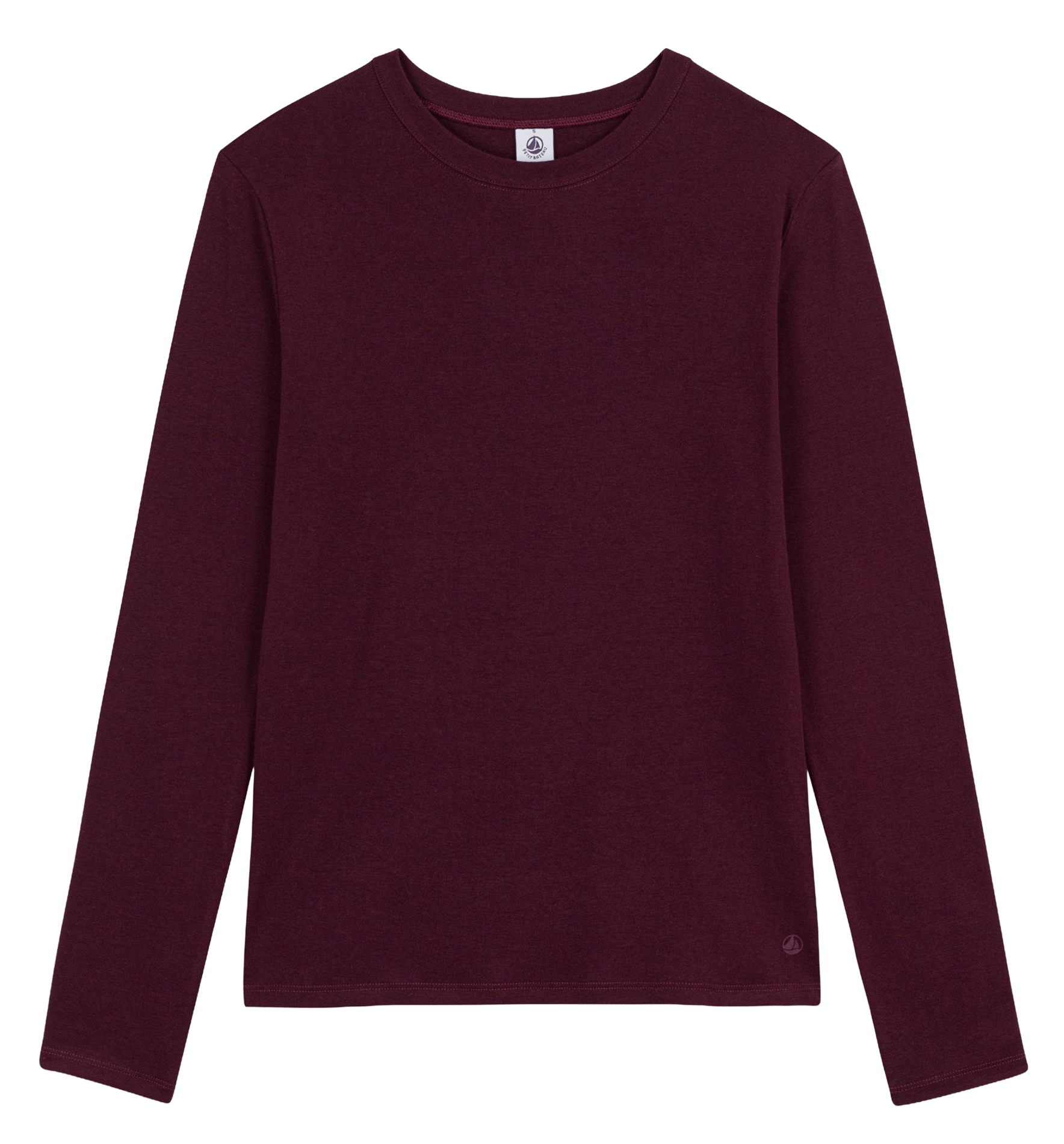 Round-neck cotton T-shirt PETIT BATEAU Plums