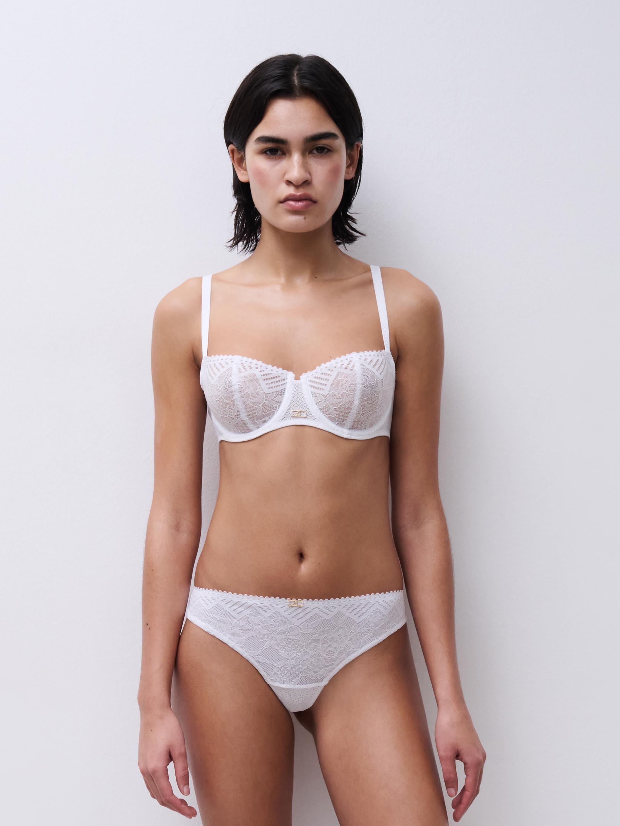 Lace demi-cup bra | White CHANTELLE Women