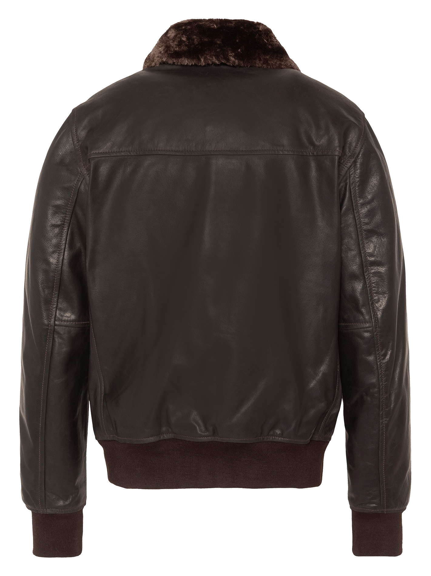 Straight leather jacket SCHOTT Brown
