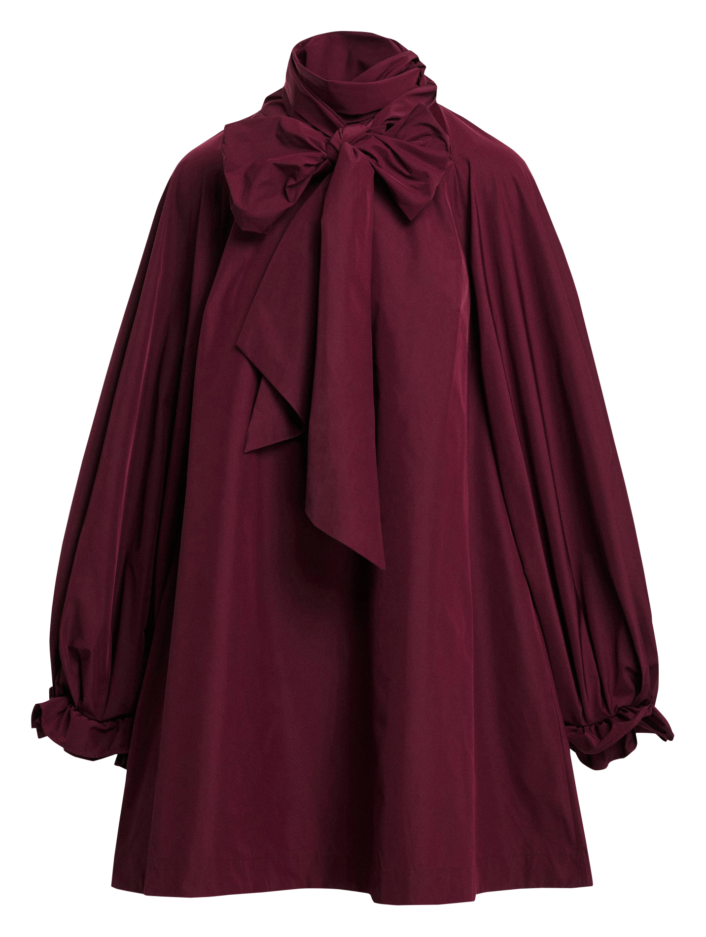Übergroßes Kleid mit Schleifenkragen und ausgestelltem Schnitt. ESSENTIEL ANTWERP Rot