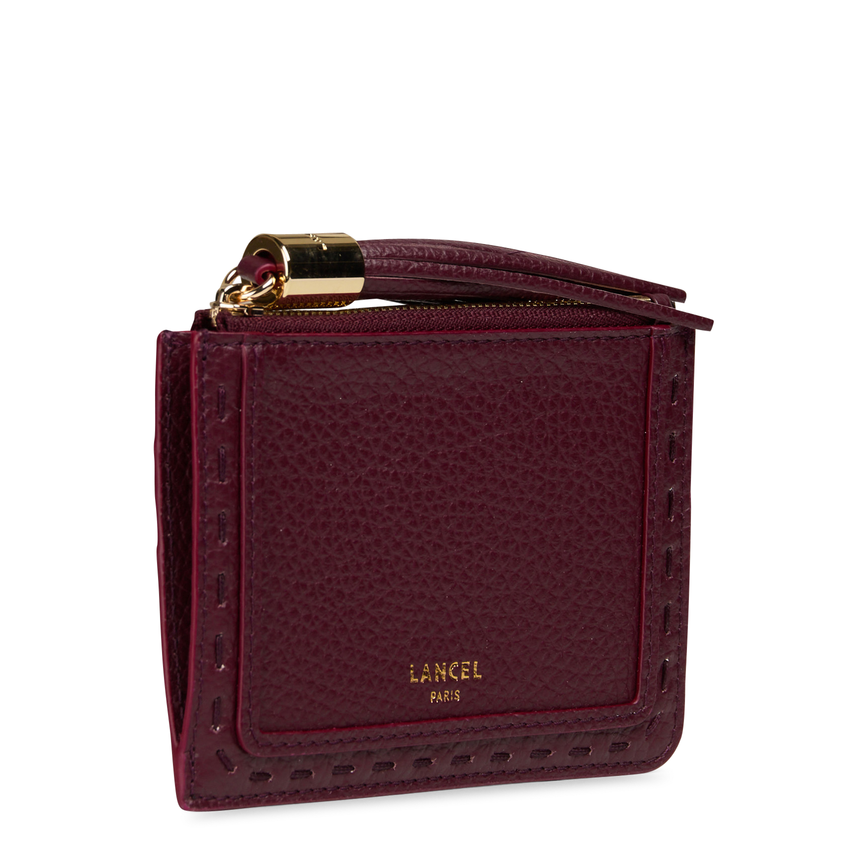 Leather card holder LANCEL Plums