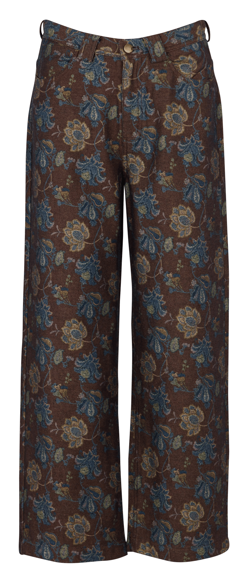Rechte jeans met print | katoenblend THE KORNER Bruin