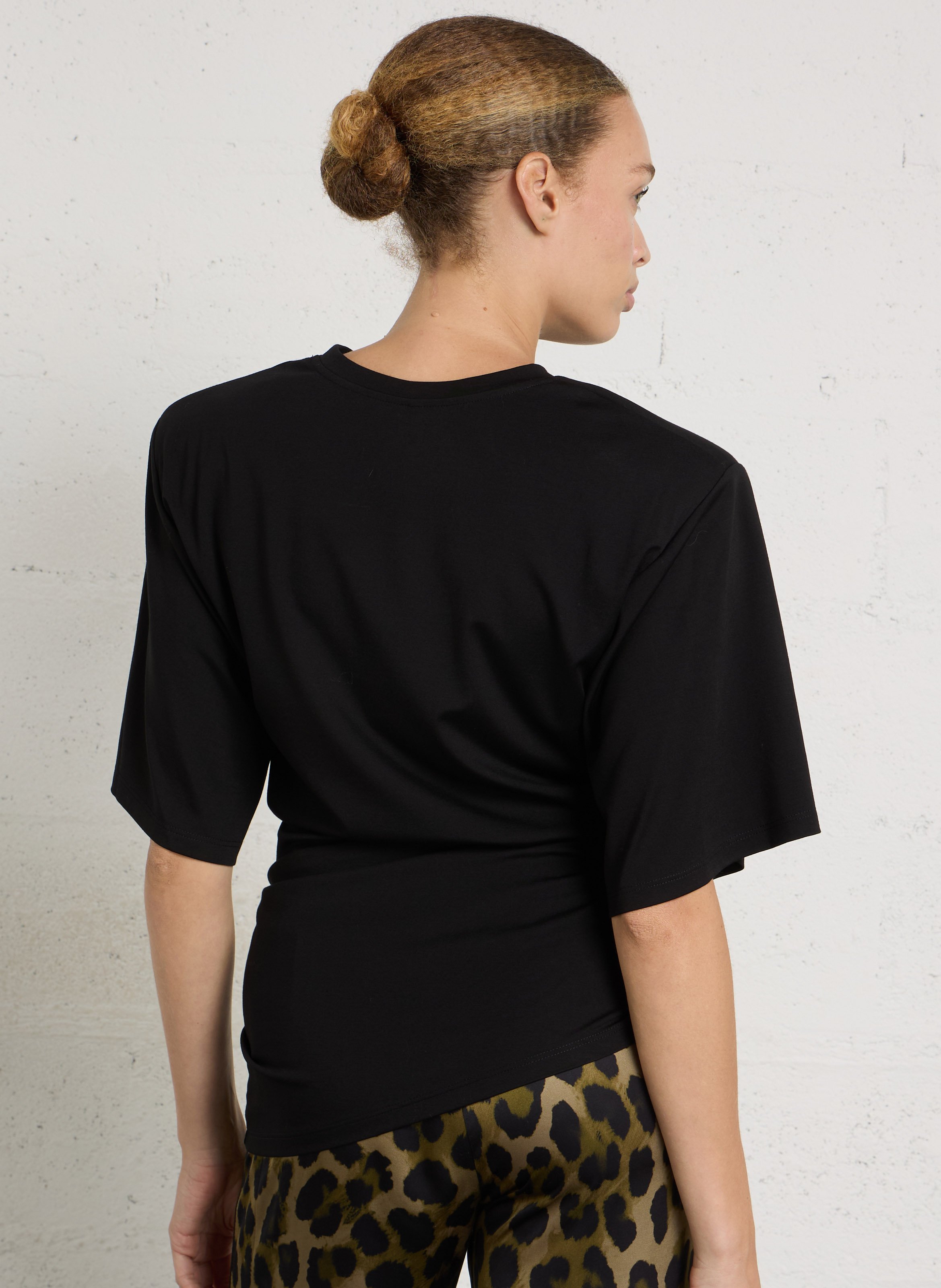 T-shirt long manches courtes froncé IMPERIAL Noir