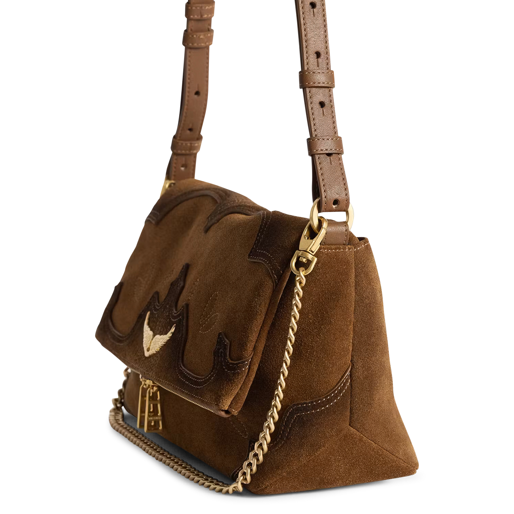 Sac bandoulière en cuir ZADIG&VOLTAIRE Marron