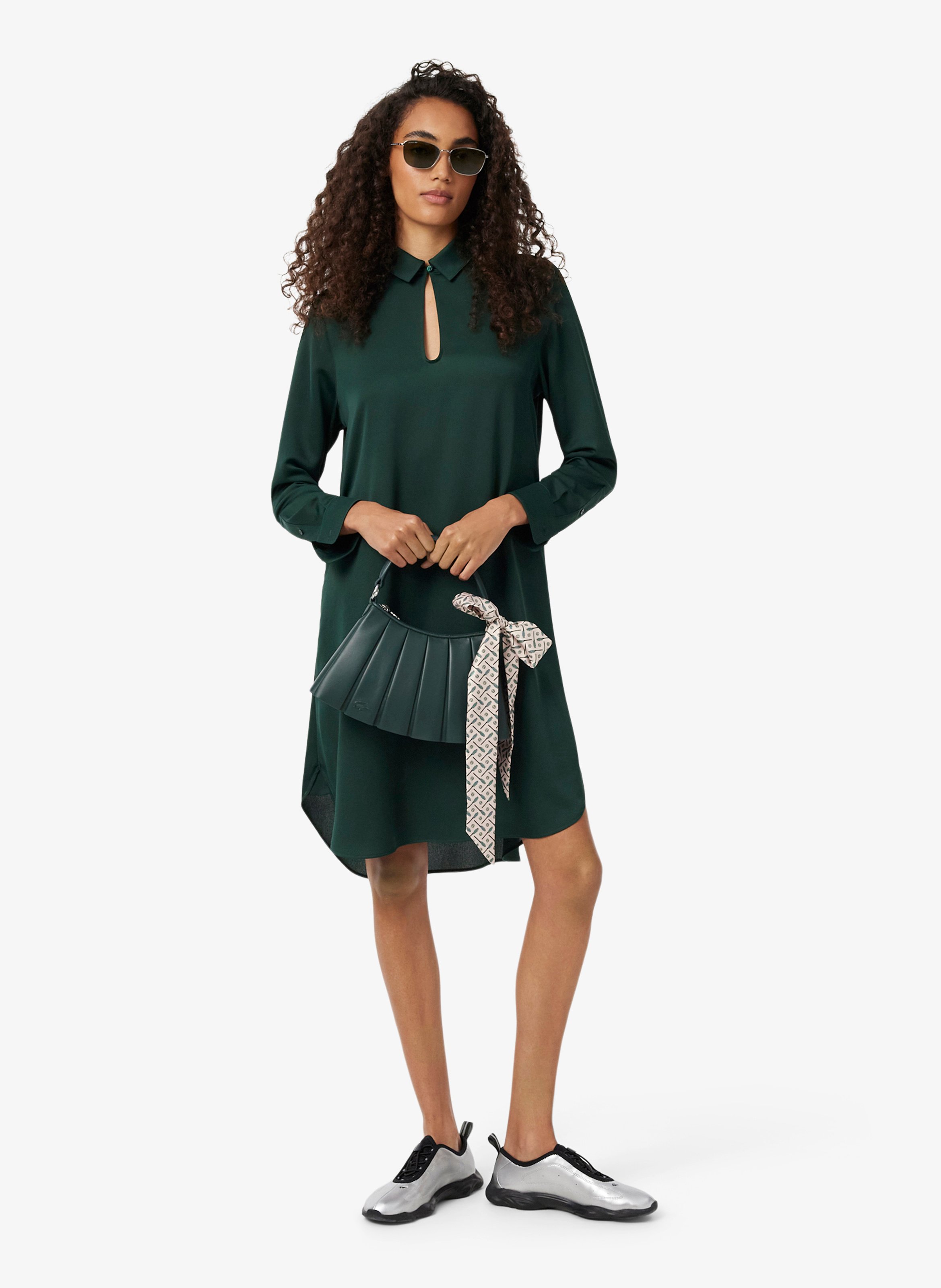 Sac à main petit Lenglen Défilé en cuir LACOSTE Grun