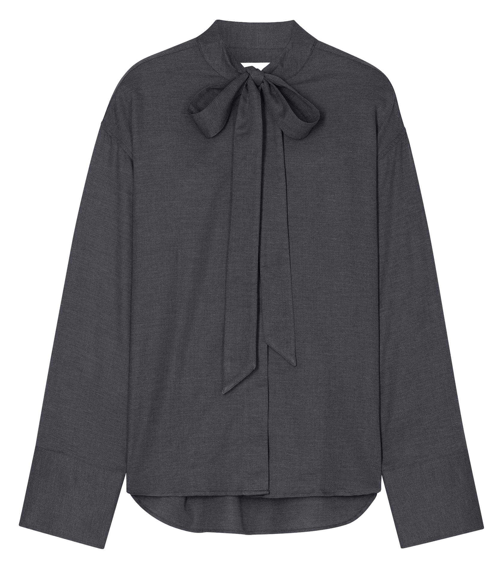 Straight blouse with lavallière collar in cotton and cashmere CLOSED Grey