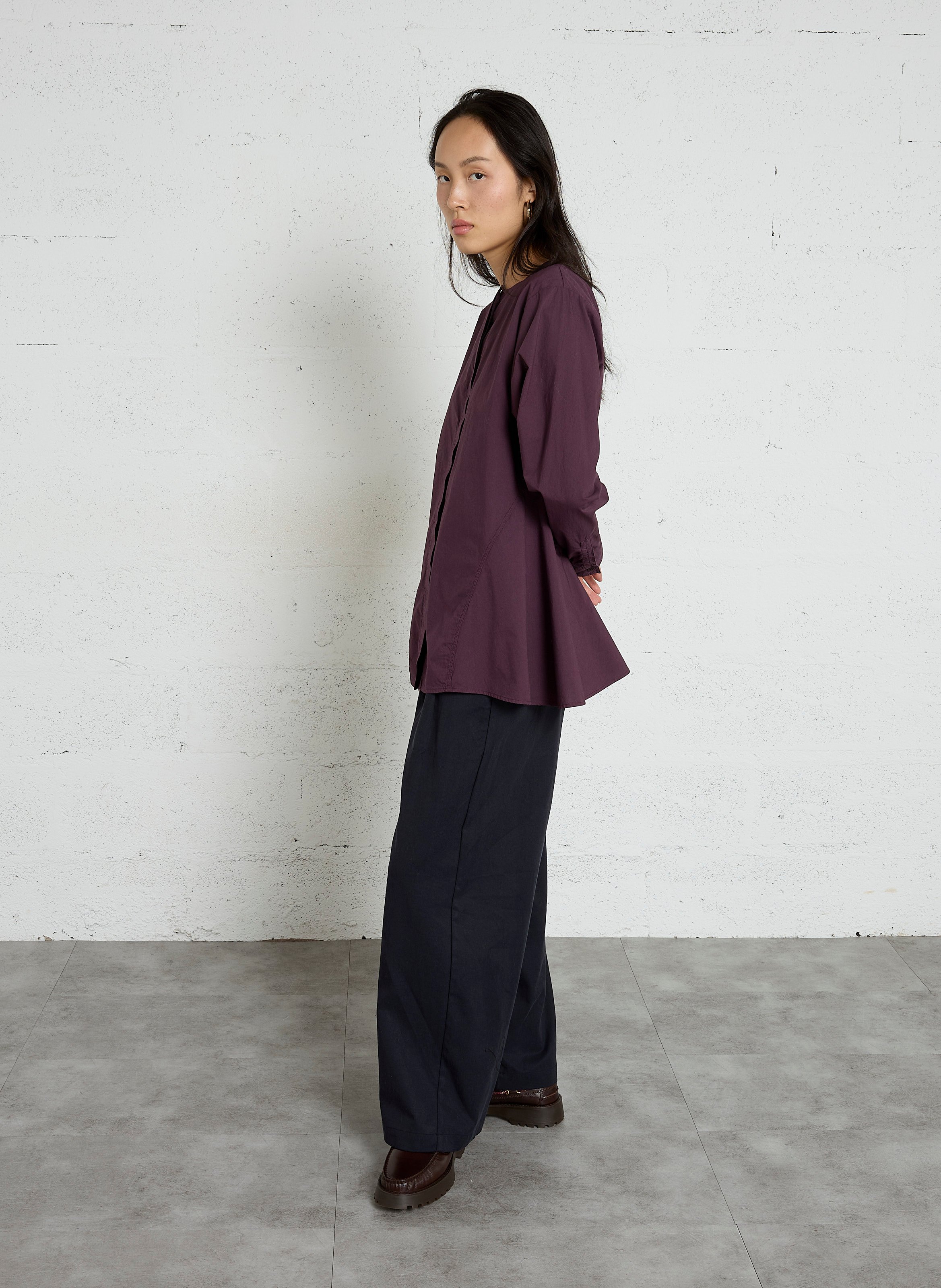Flared organic cotton shirt RUE DE TOKYO Purple