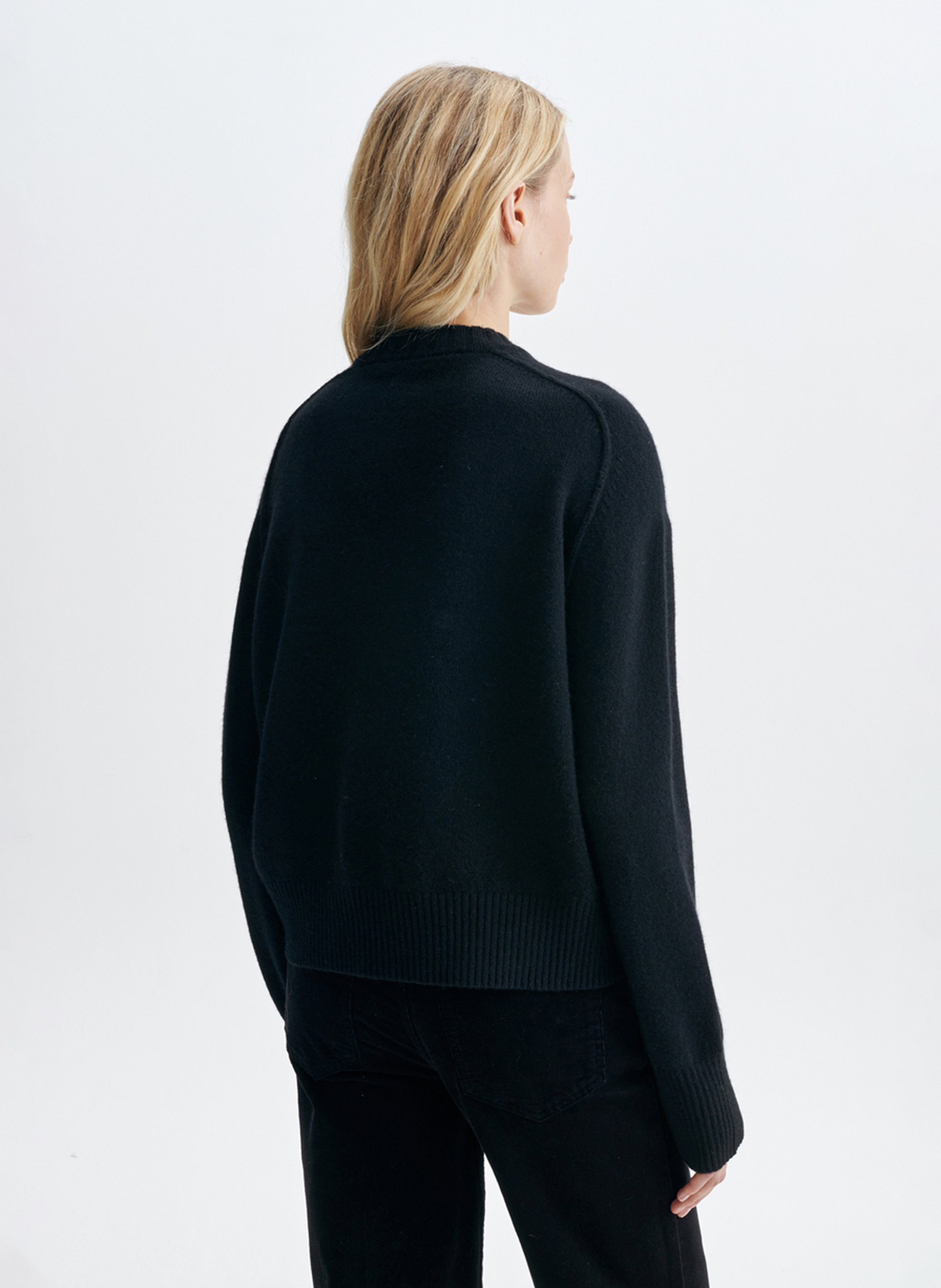 Round-neck wool-blend sweater | Black VANESSA BRUNO Women
