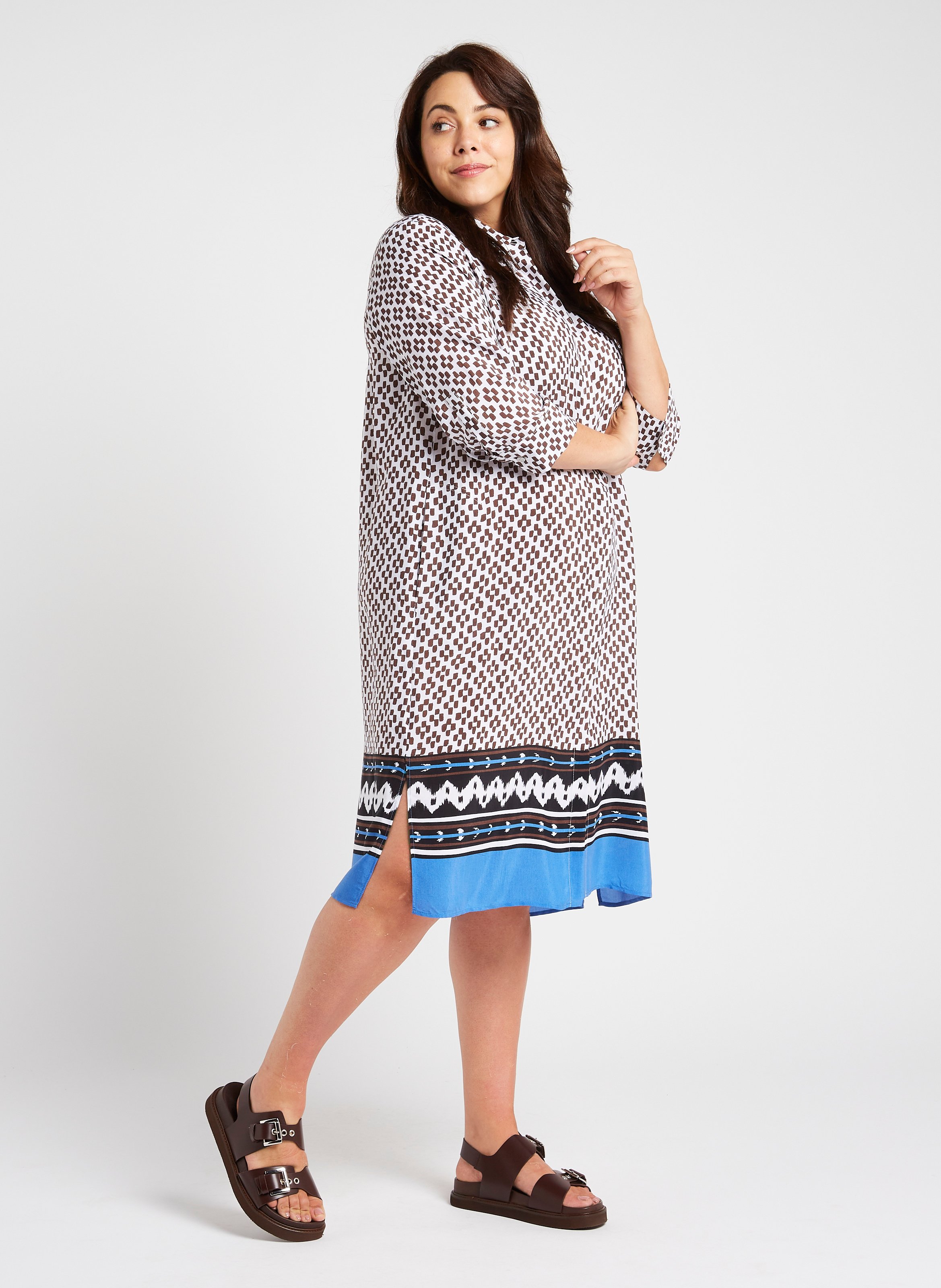 Printed midi shirt dress PERSONA by Marina Rinaldi White