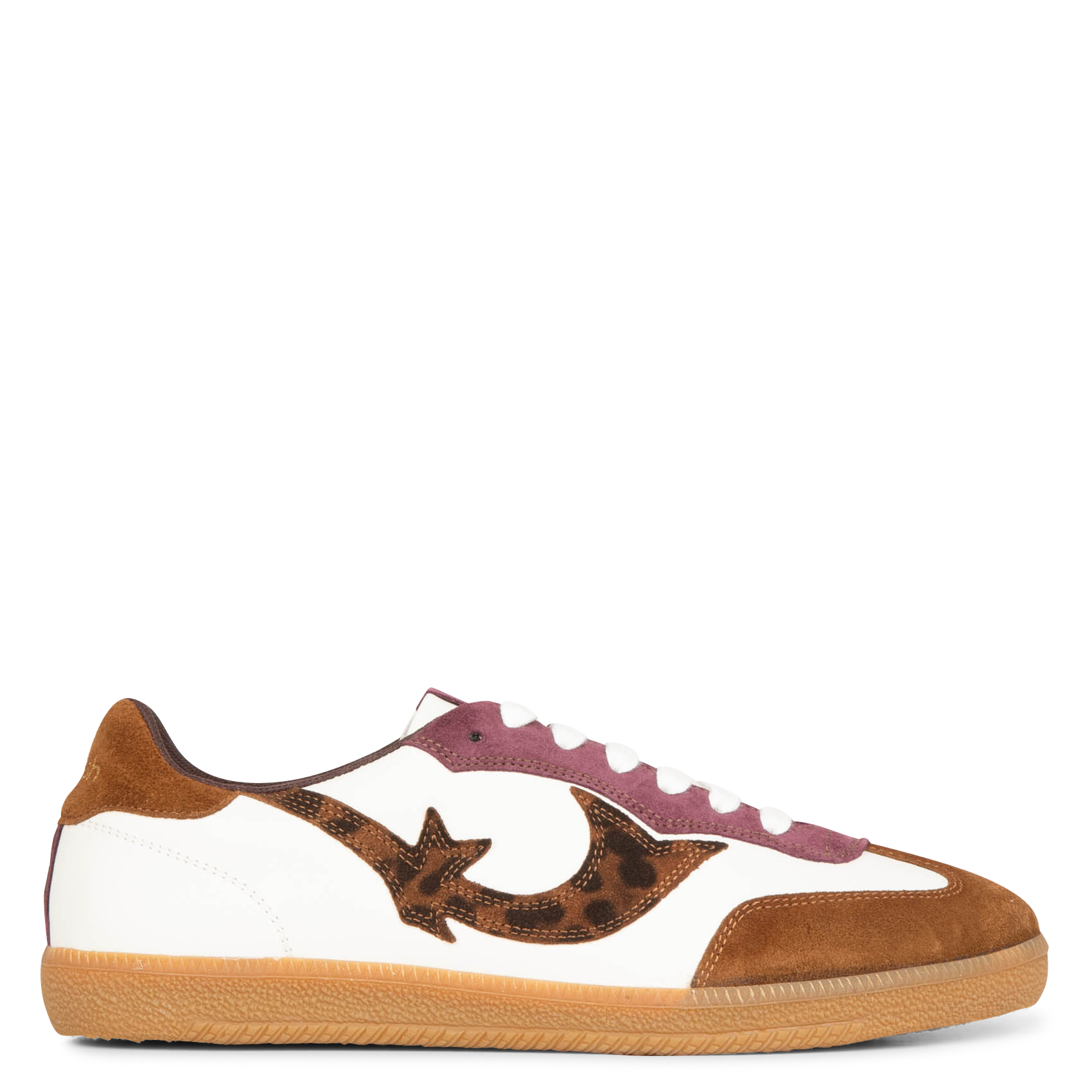 Baskets basses en cuir imprimé léopard BA&SH Marron