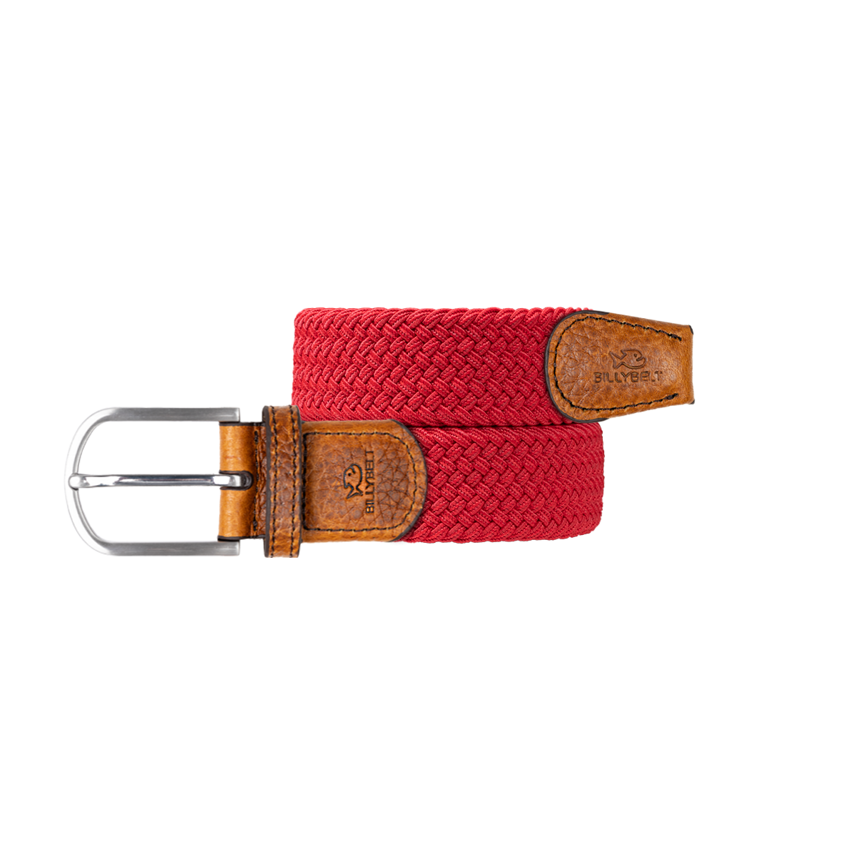 Solid Elastic Braided Belt BILLYBELT Red