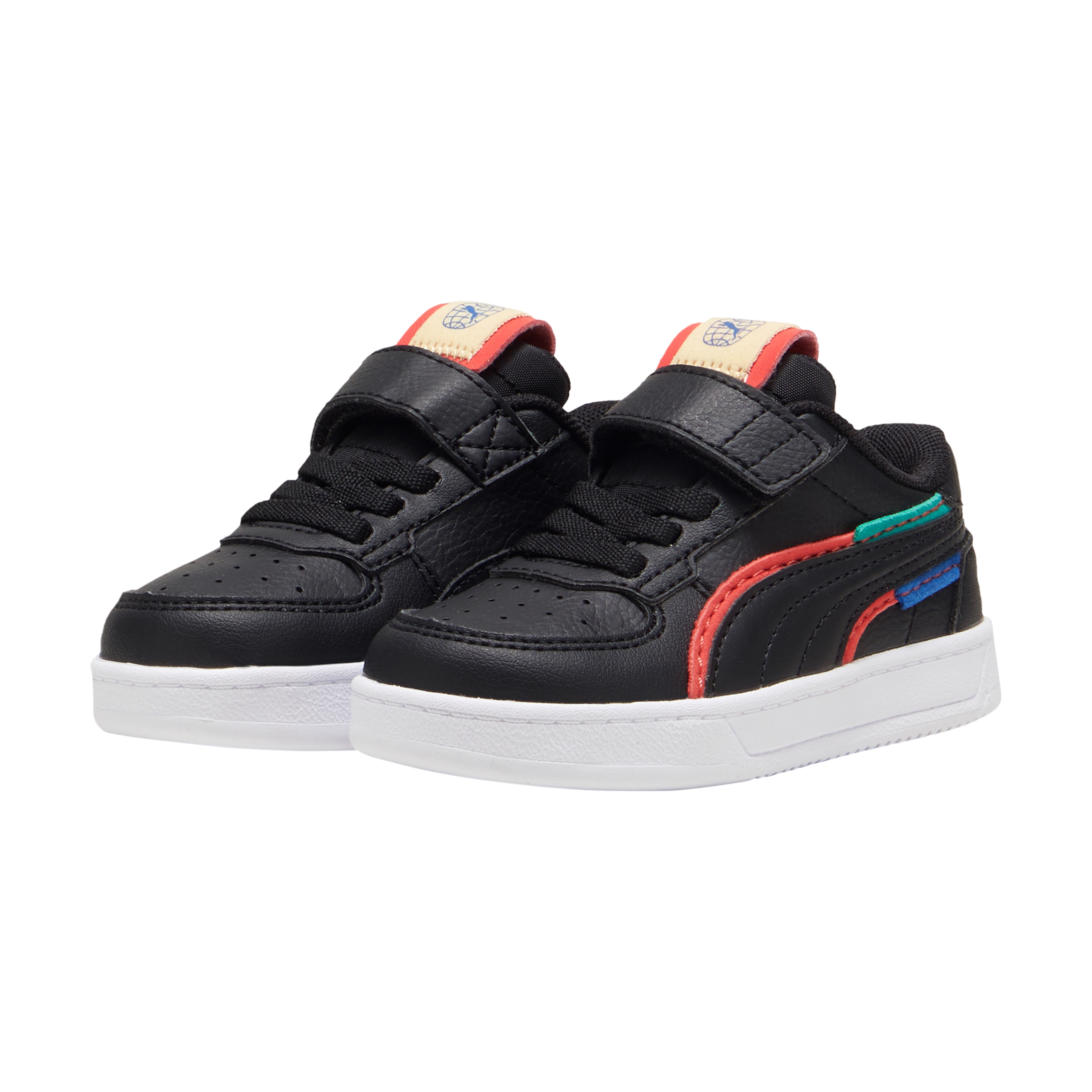 Children's Velcro sneakers Caven 2.0 in red, black, and blue with AC+ technology. PUMA Multicolored