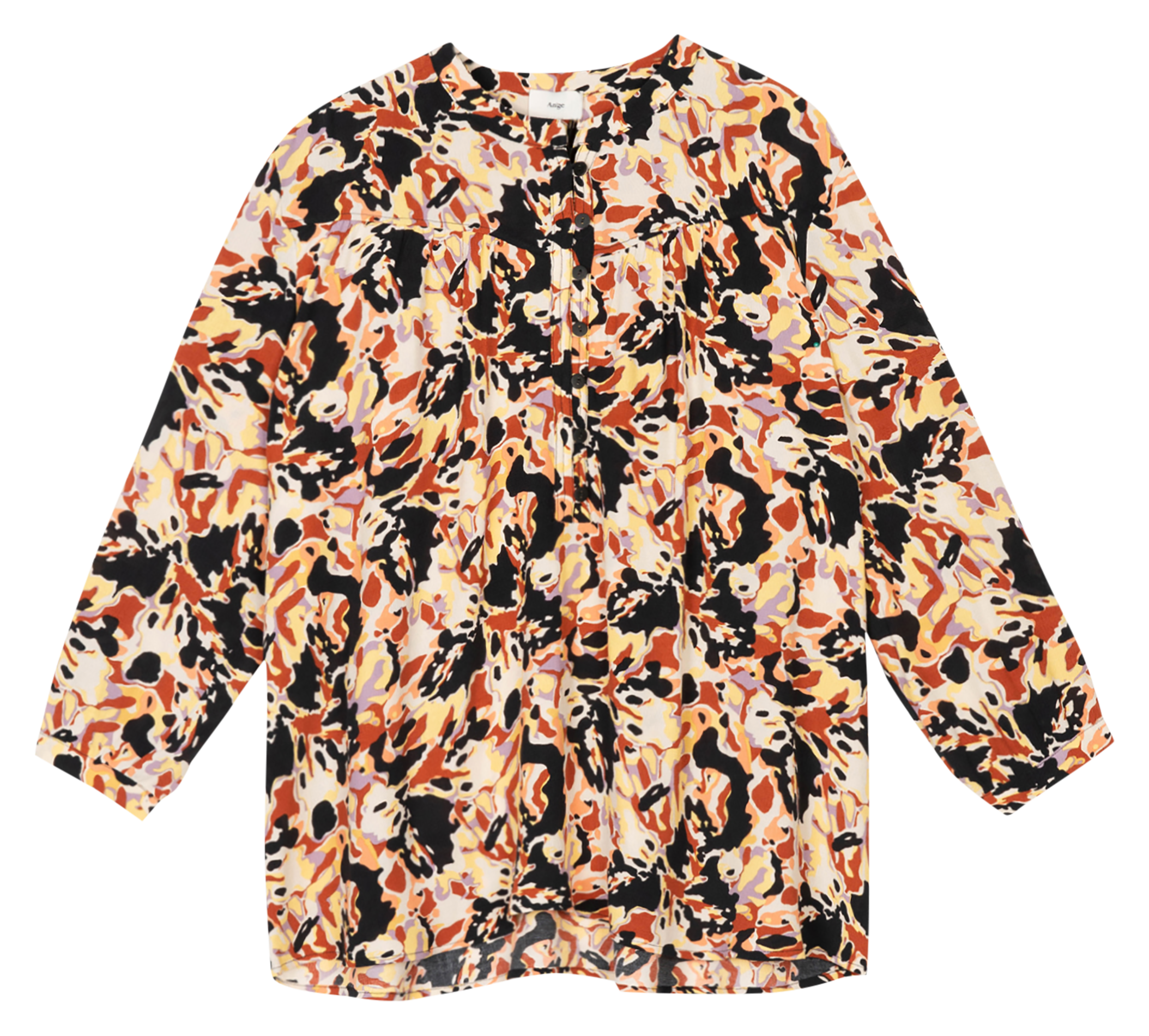 Bedruckte Bluse mit Rundhalsausschnitt AN'GE Mehrfarbig