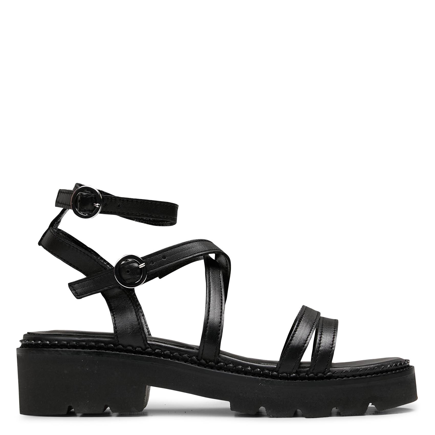 Sandales hautes en cuir MELLOW YELLOW Noir