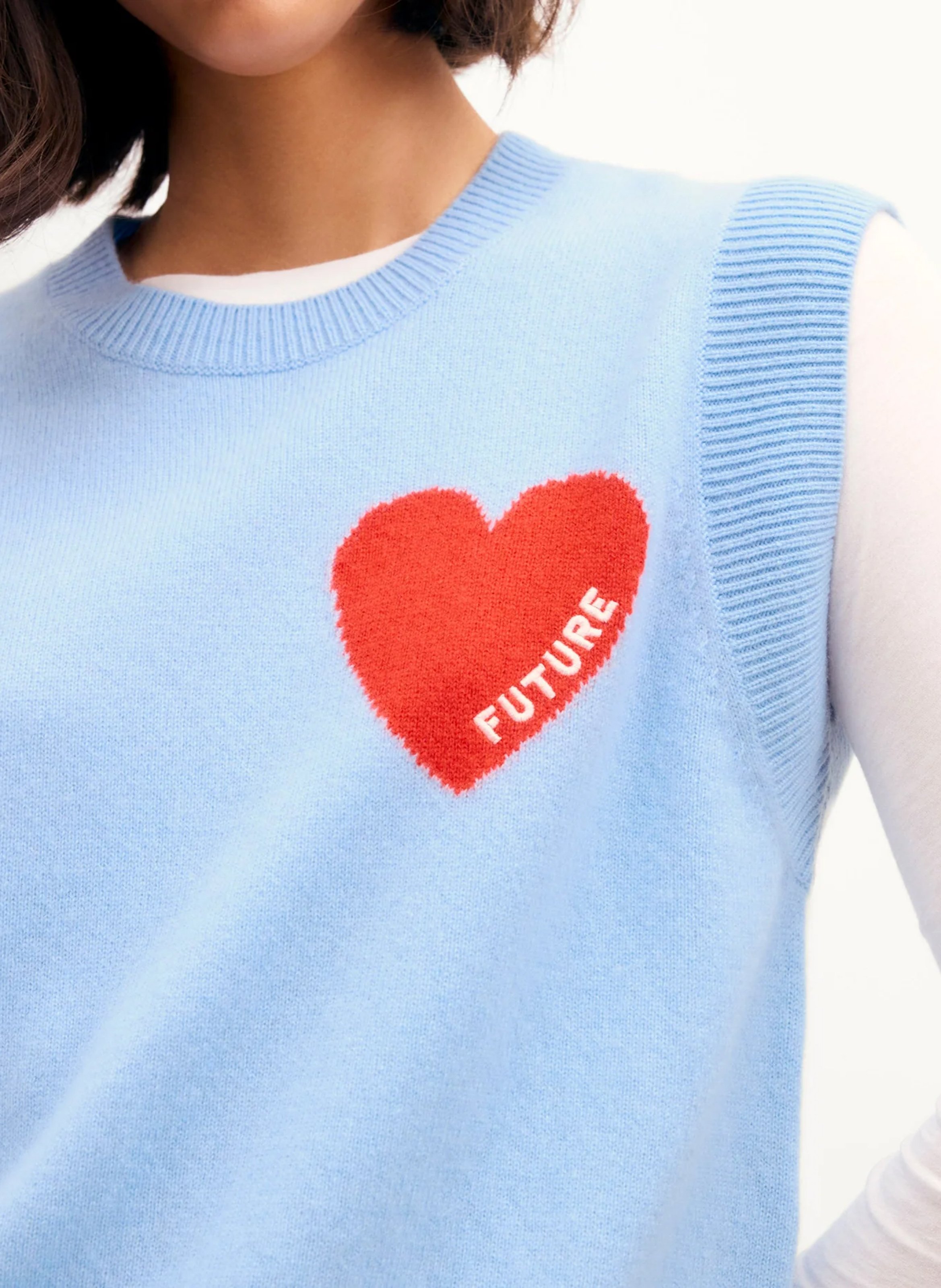 Pull droit en cachemire FROM FUTURE Bleu