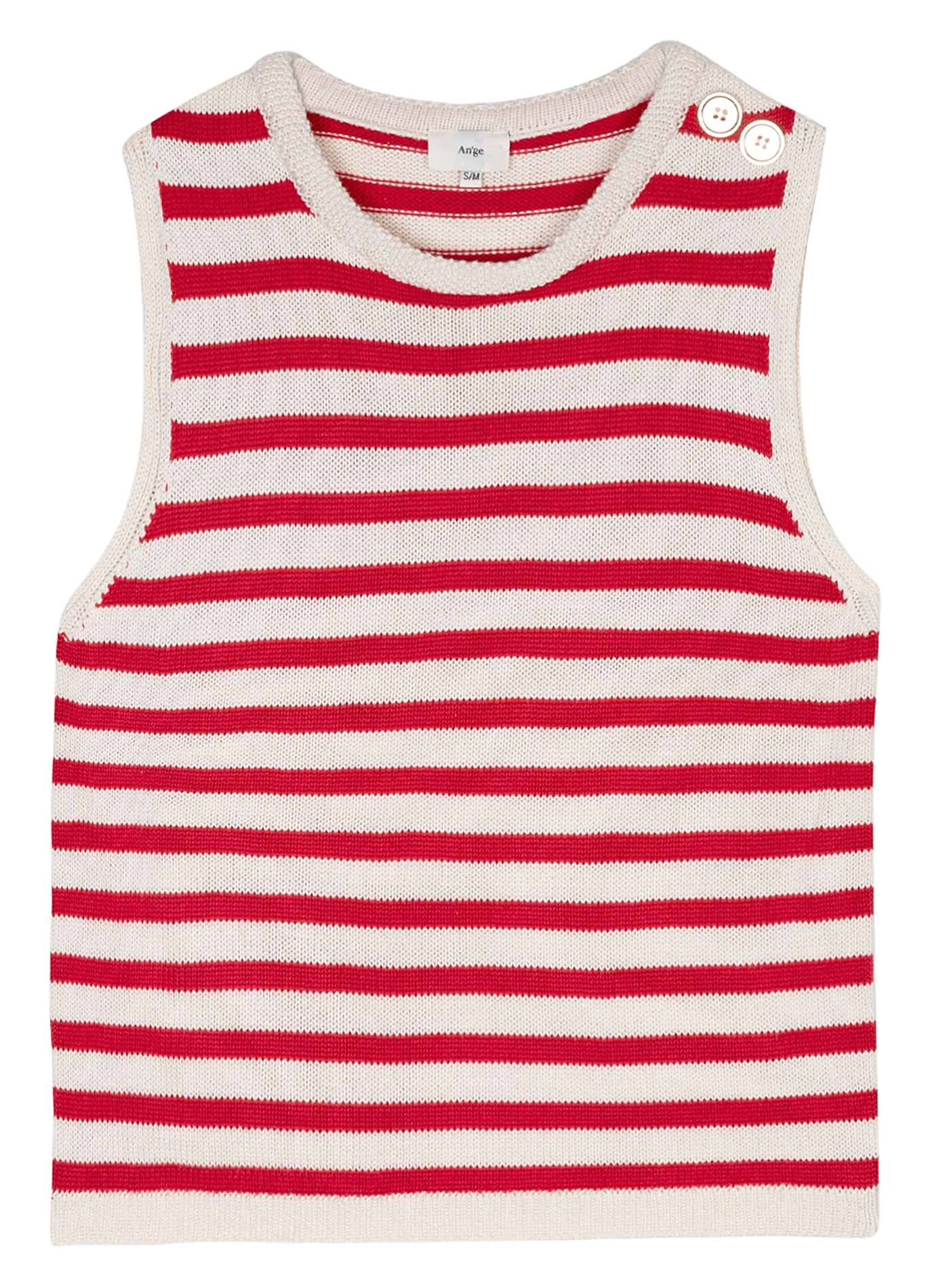 Striped straight tank top AN'GE Red