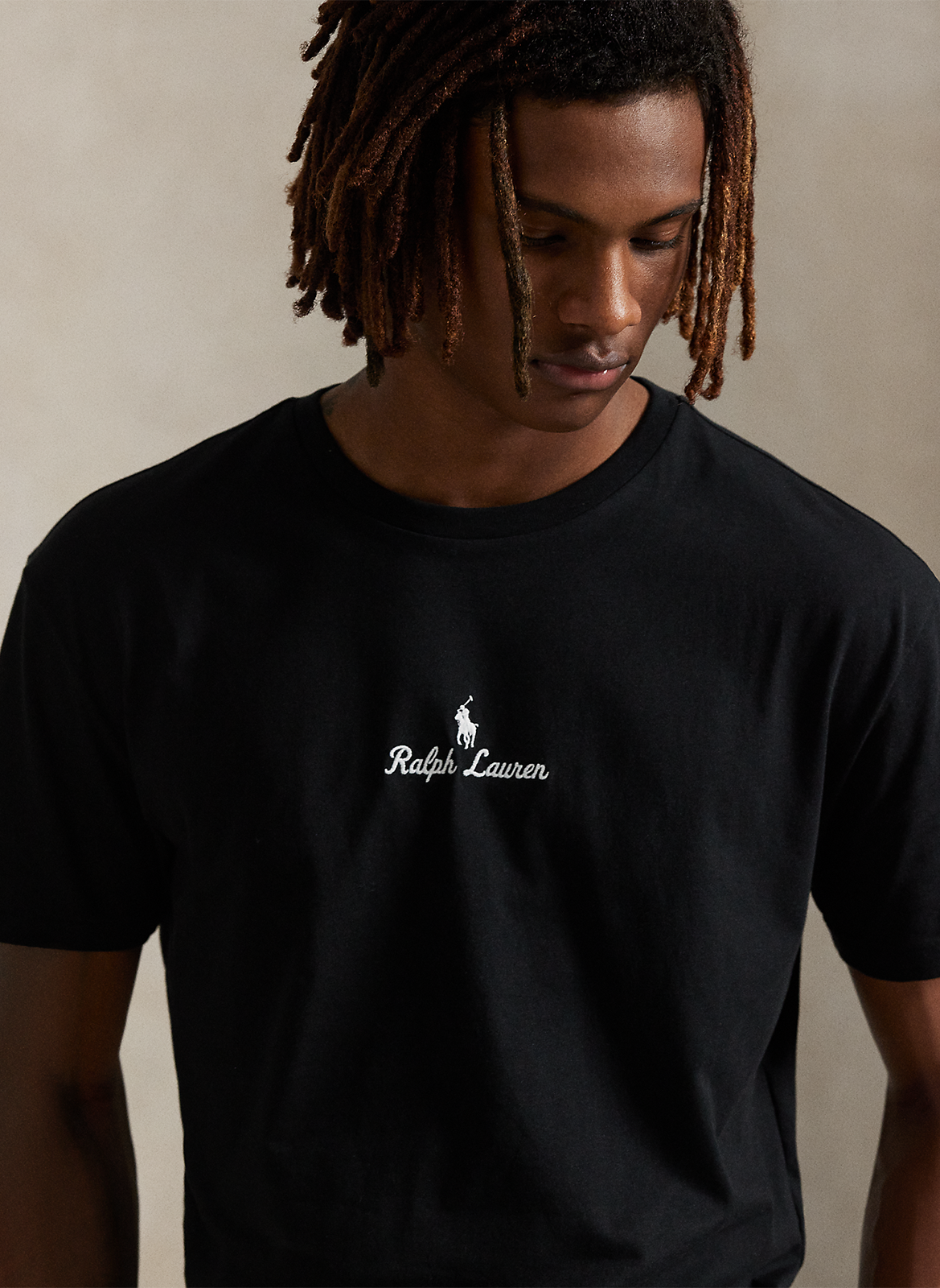 Tee-shirt col rond en coton POLO RALPH LAUREN Noir