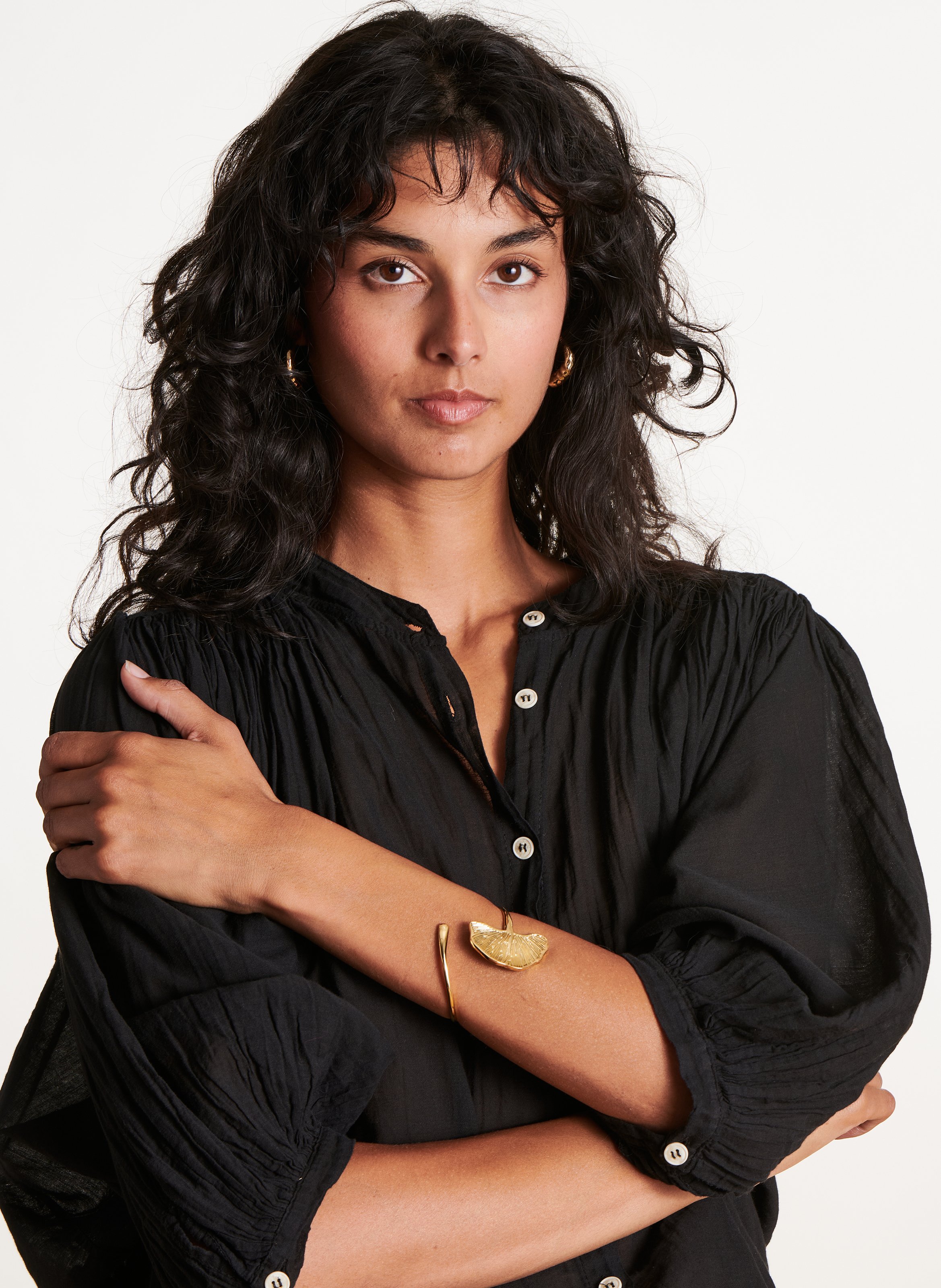 Brass bangle LA FEE MARABOUTEE Yellow